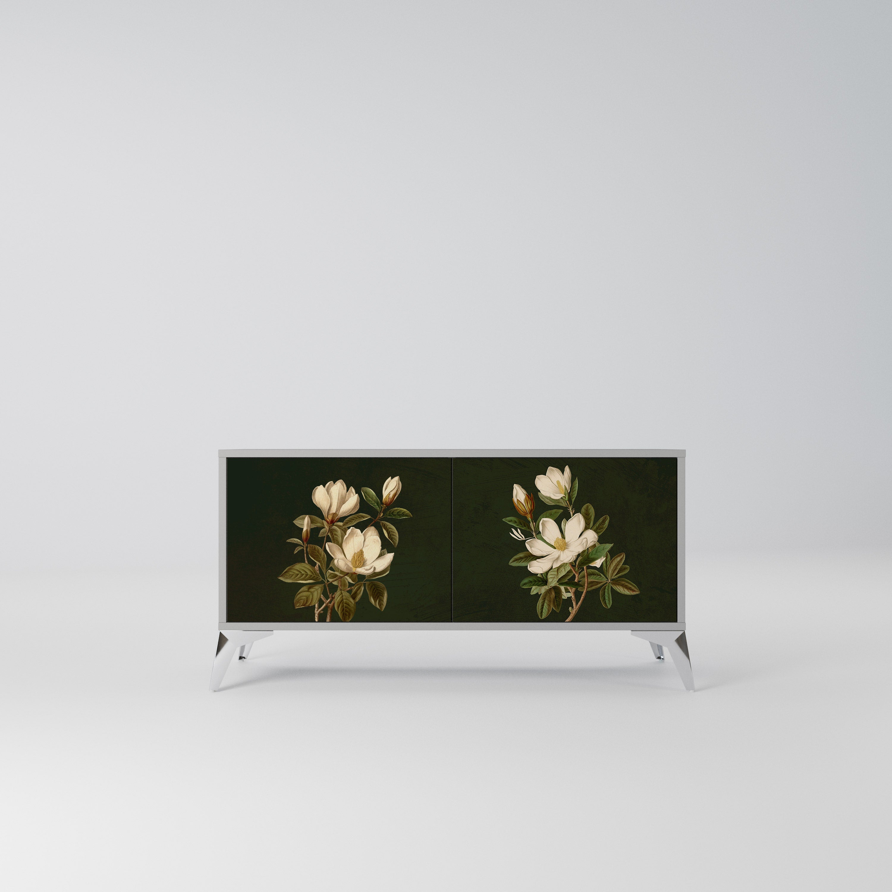 FLORAL NOIR Kompaktowa szafka RTV 2-drzwiowa