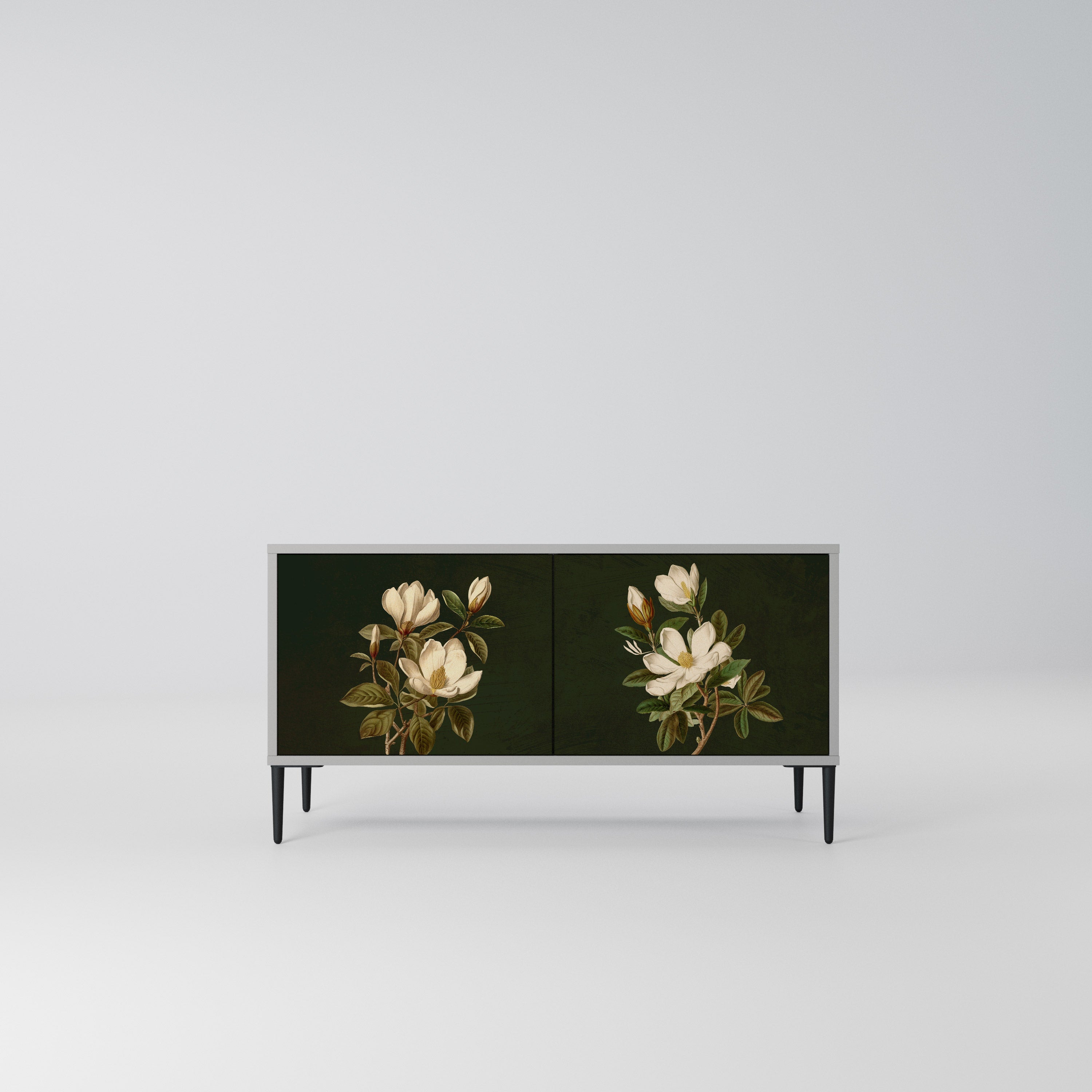 FLORAL NOIR Kompaktowa szafka RTV 2-drzwiowa