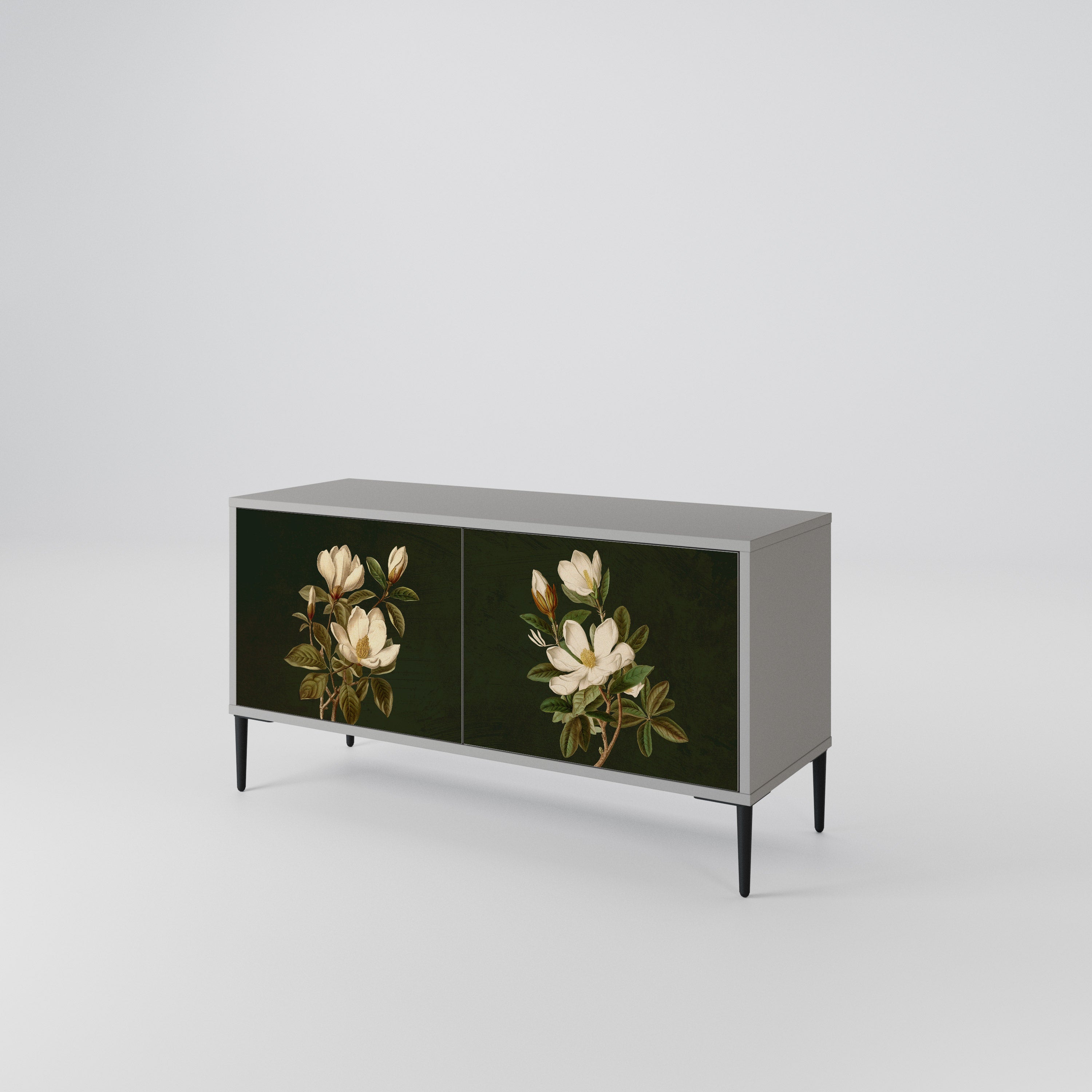 FLORAL NOIR Kompaktowa szafka RTV 2-drzwiowa