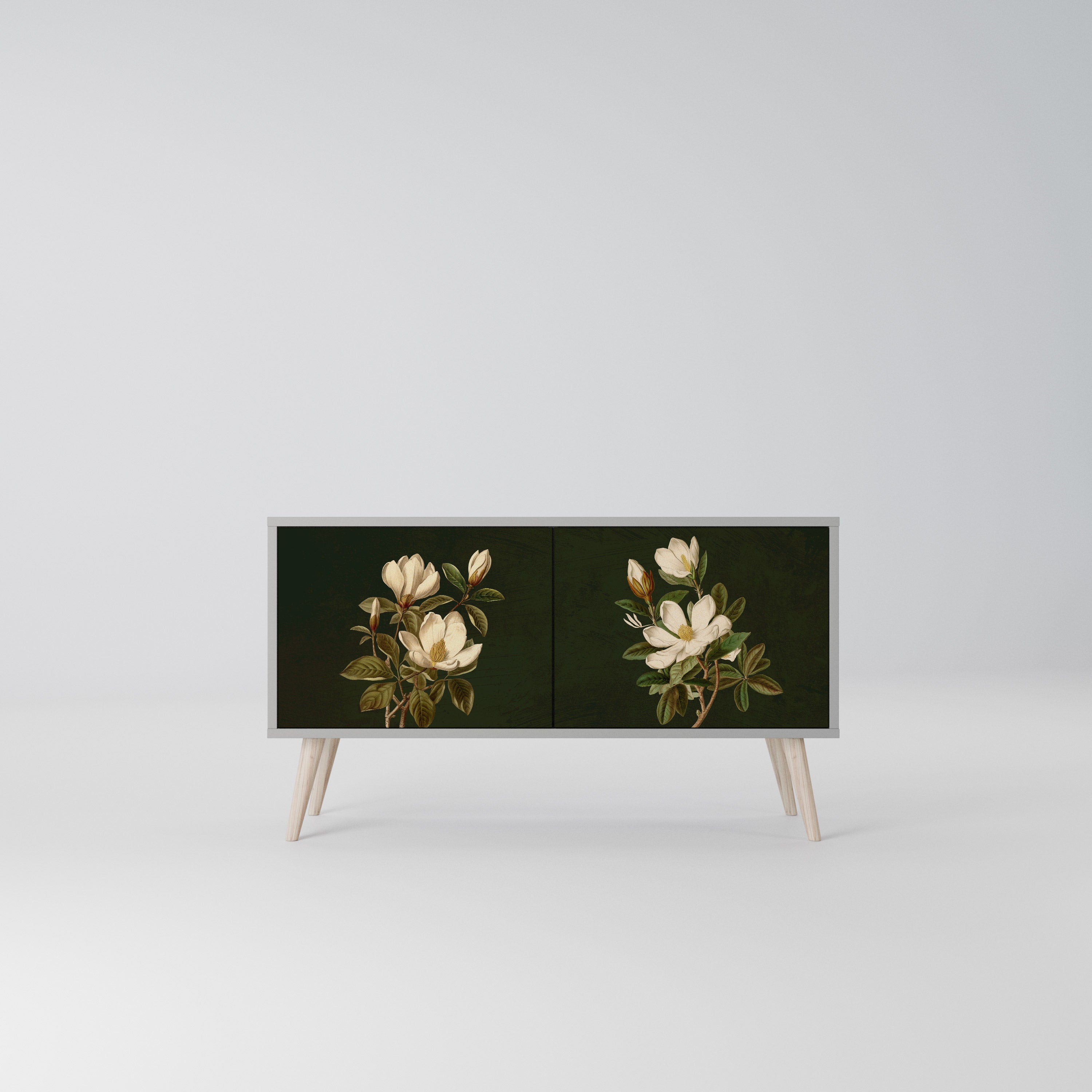 FLORAL NOIR Kompaktowa szafka RTV 2-drzwiowa
