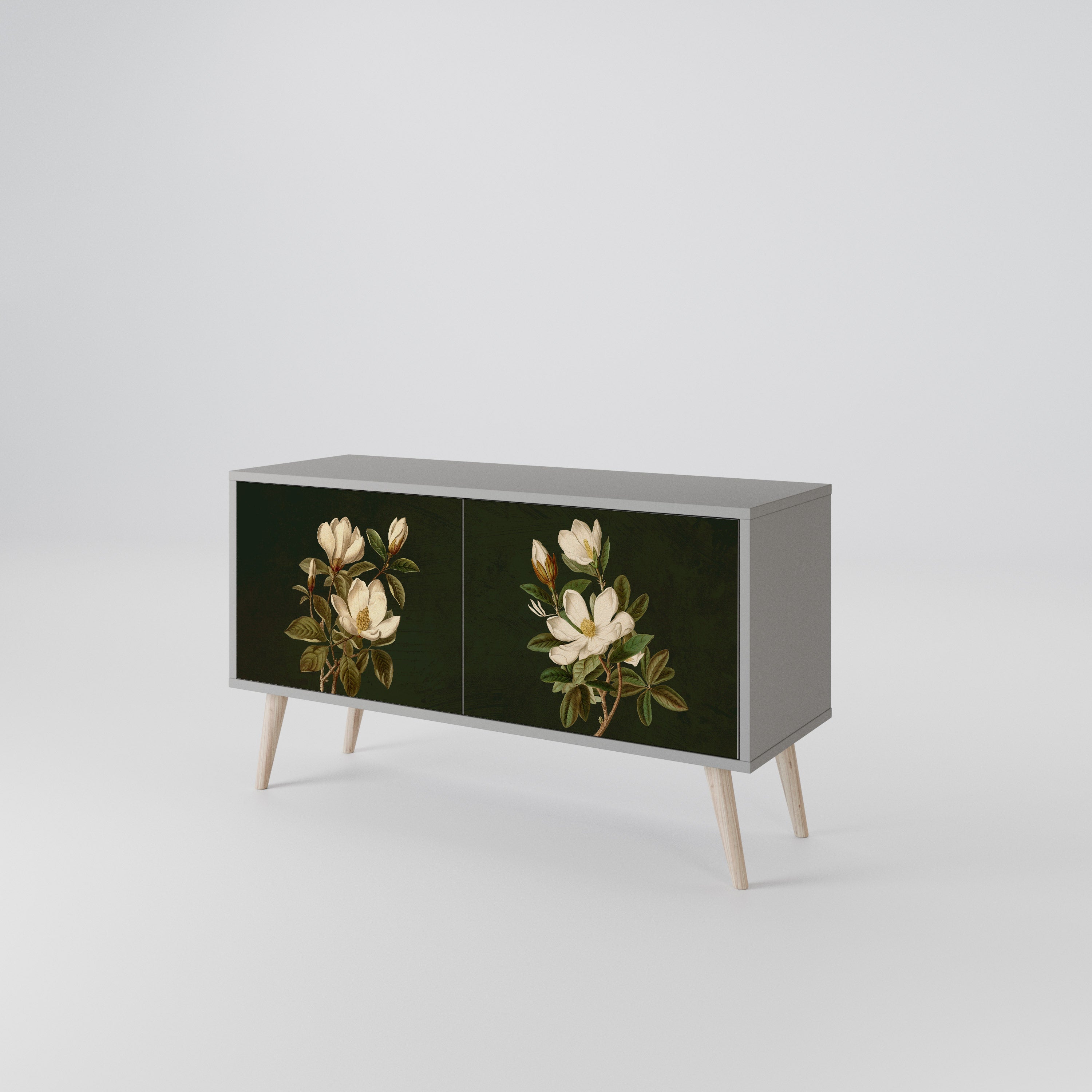 FLORAL NOIR Kompaktowa szafka RTV 2-drzwiowa