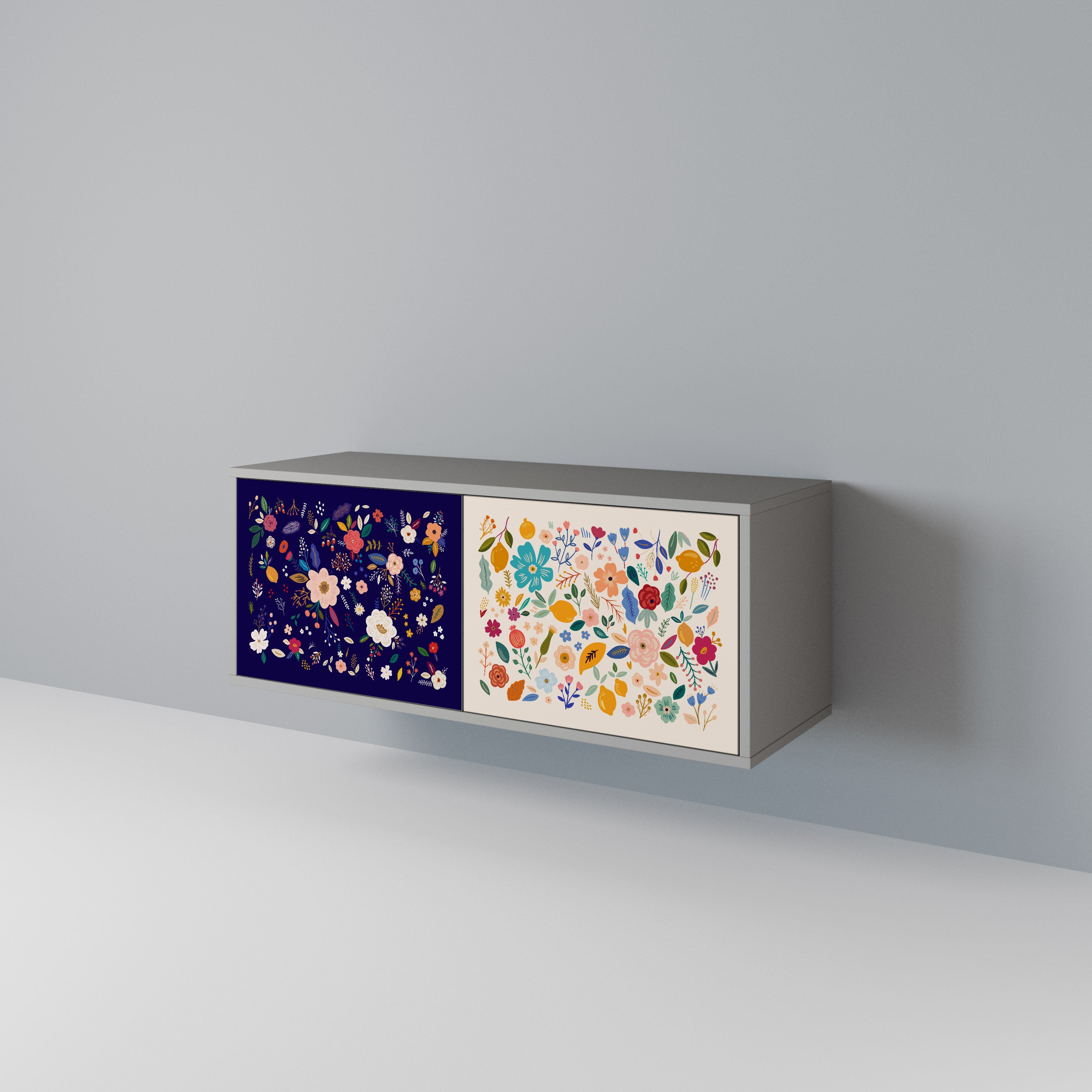 FLORAL COMBINATION Kompaktowa szafka RTV 2-drzwiowa