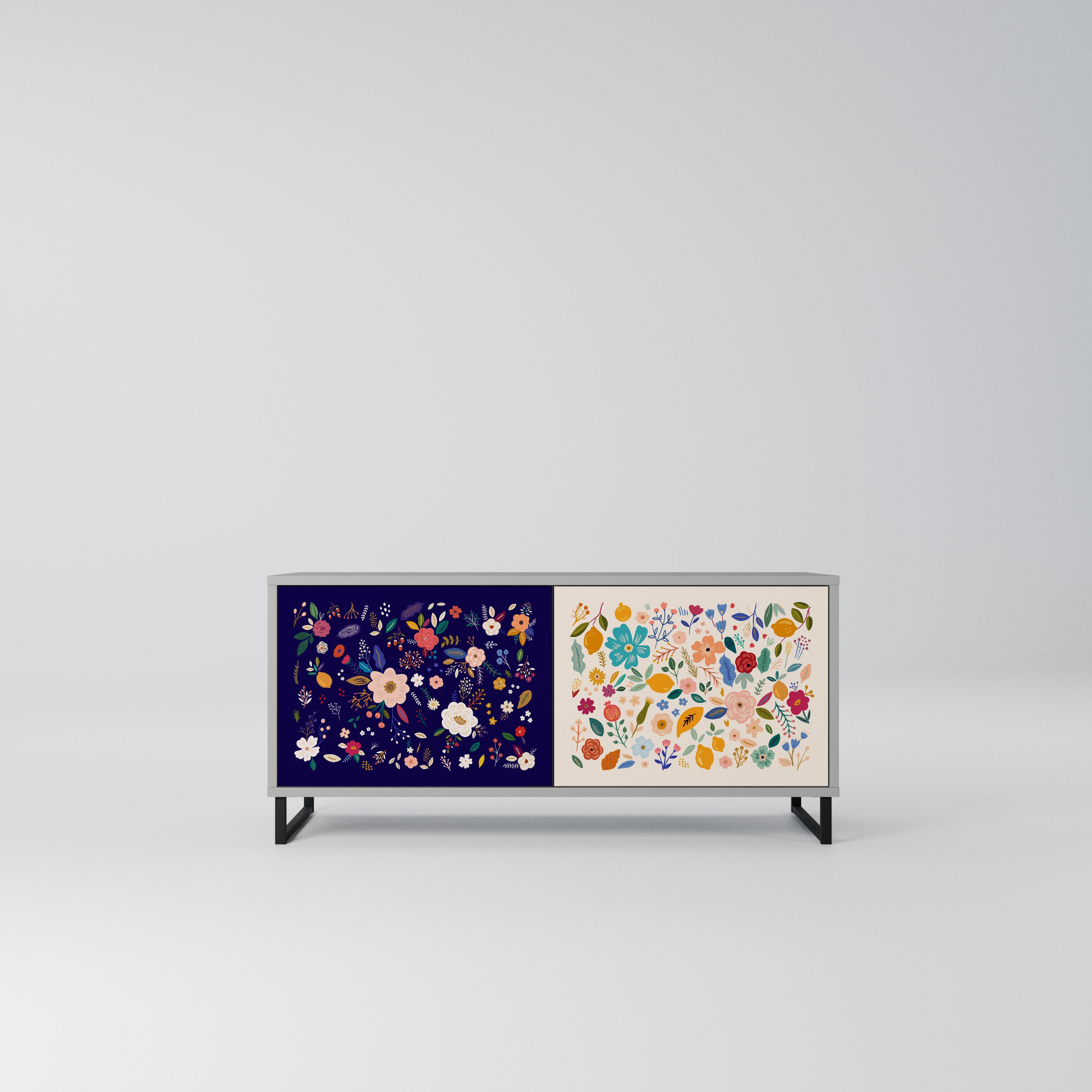 FLORAL COMBINATION Kompaktowa szafka RTV 2-drzwiowa