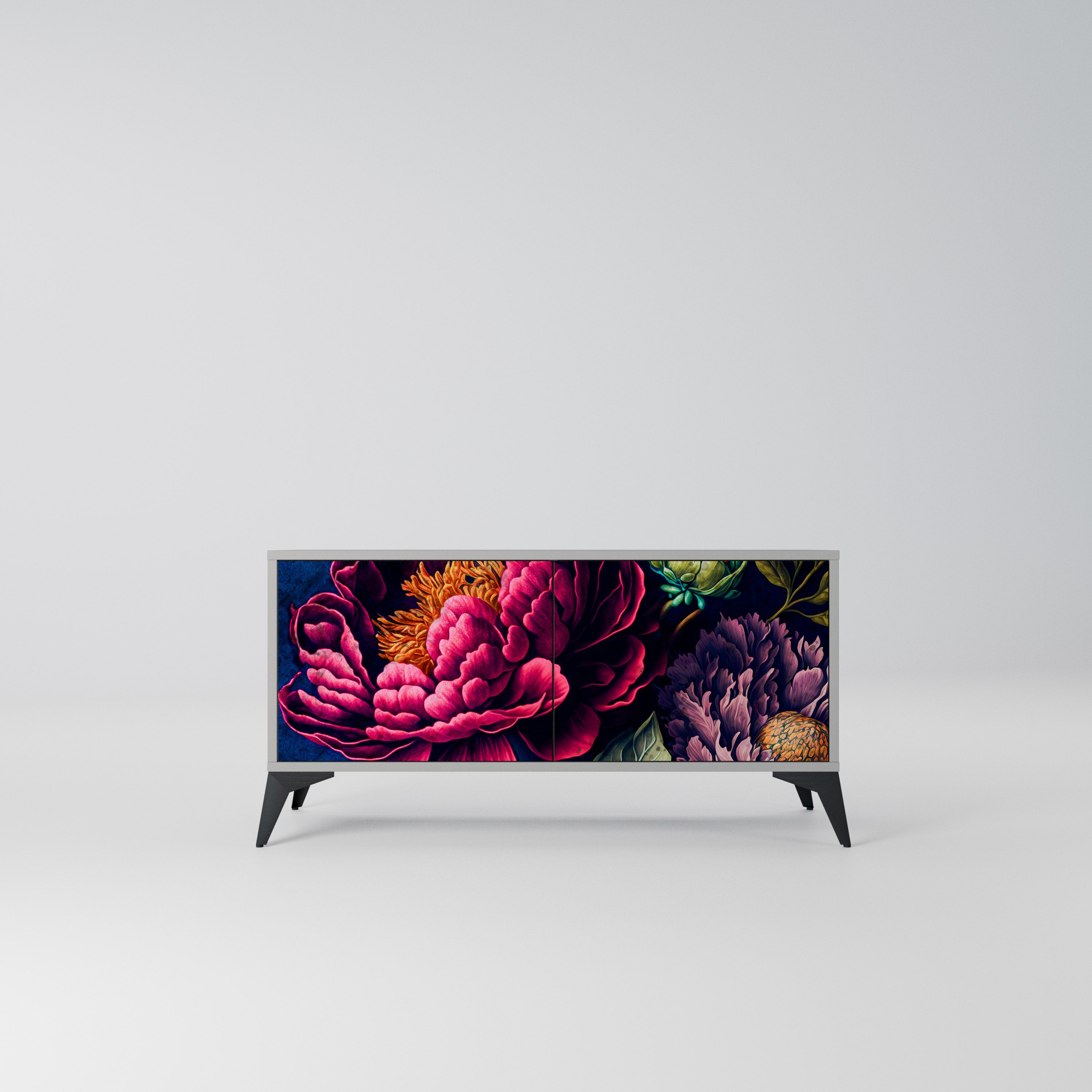 BLOOMING ELEGANCE Kompaktowa szafka RTV 2-drzwiowa