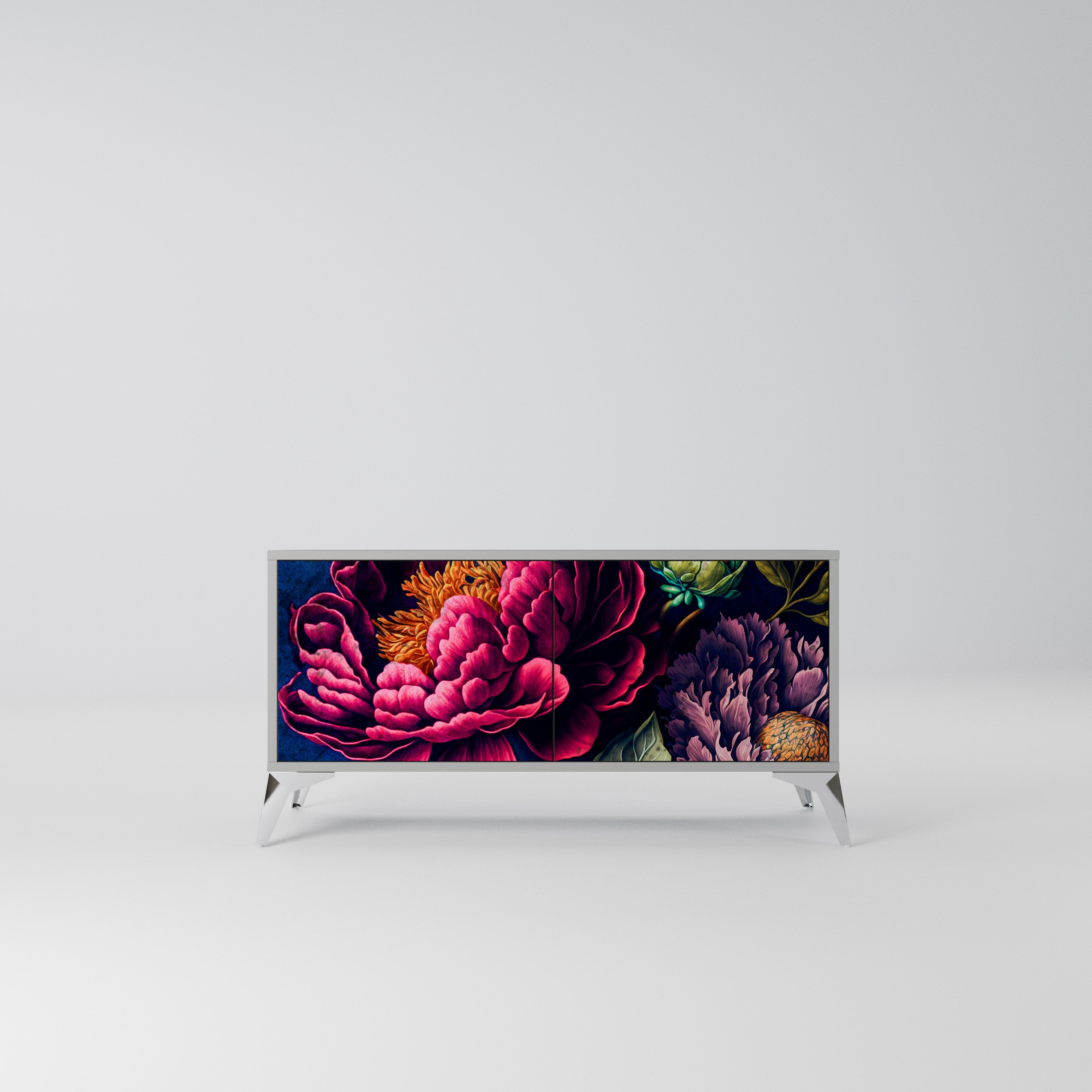 BLOOMING ELEGANCE Kompaktowa szafka RTV 2-drzwiowa