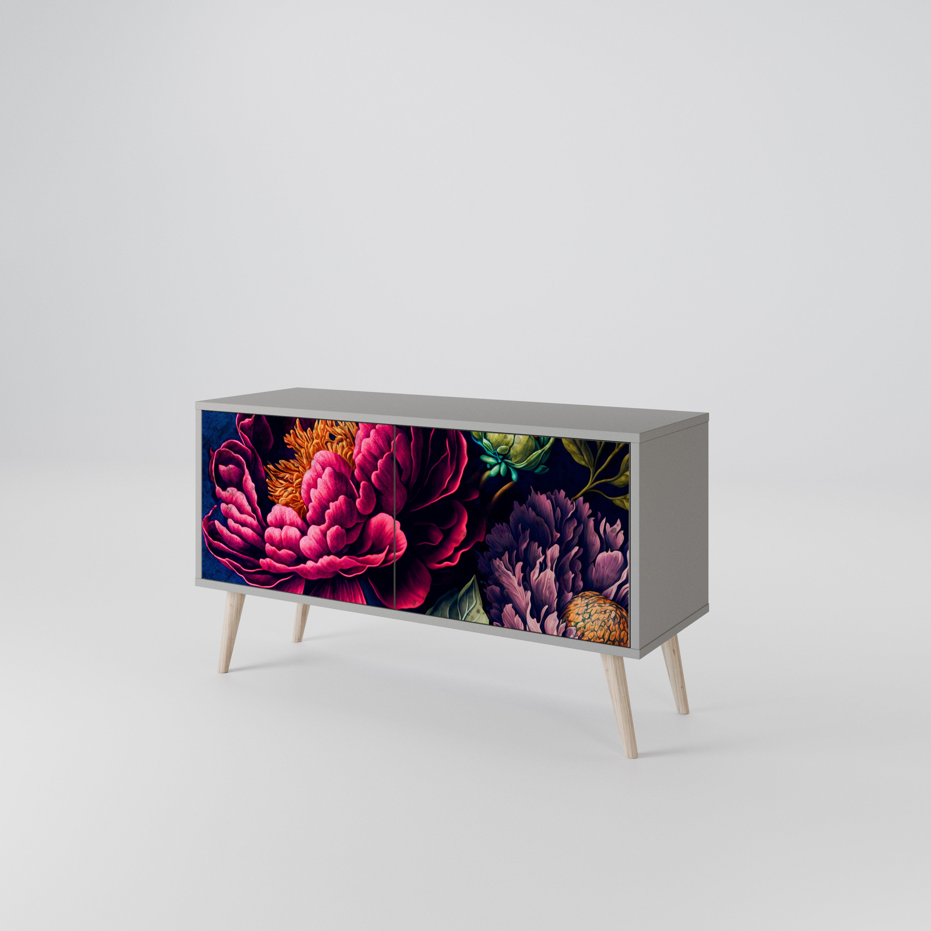 BLOOMING ELEGANCE Kompaktowa szafka RTV 2-drzwiowa