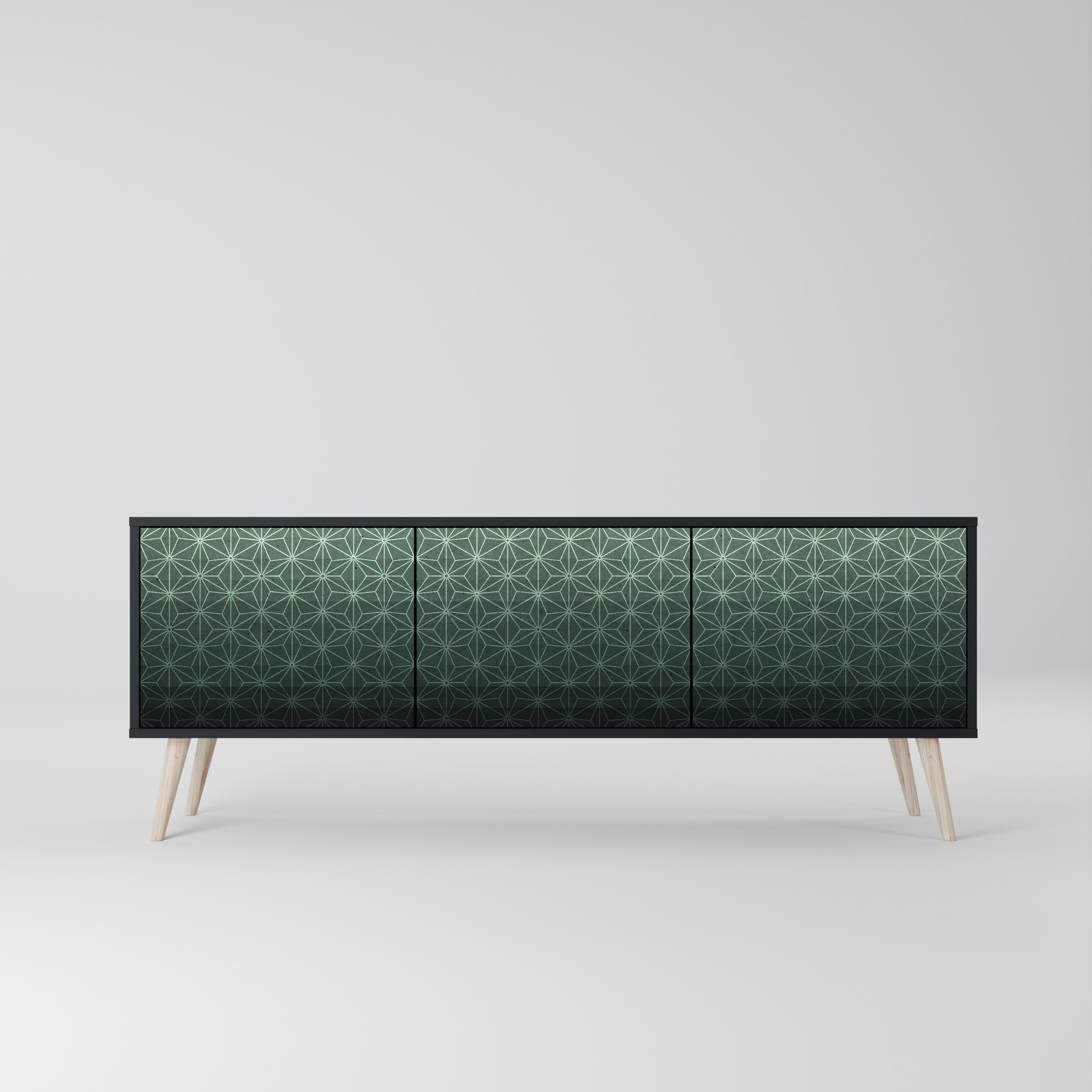 ORNAMENTAL GLIMMER Szafka RTV 3-drzwiowa korpus Czarny