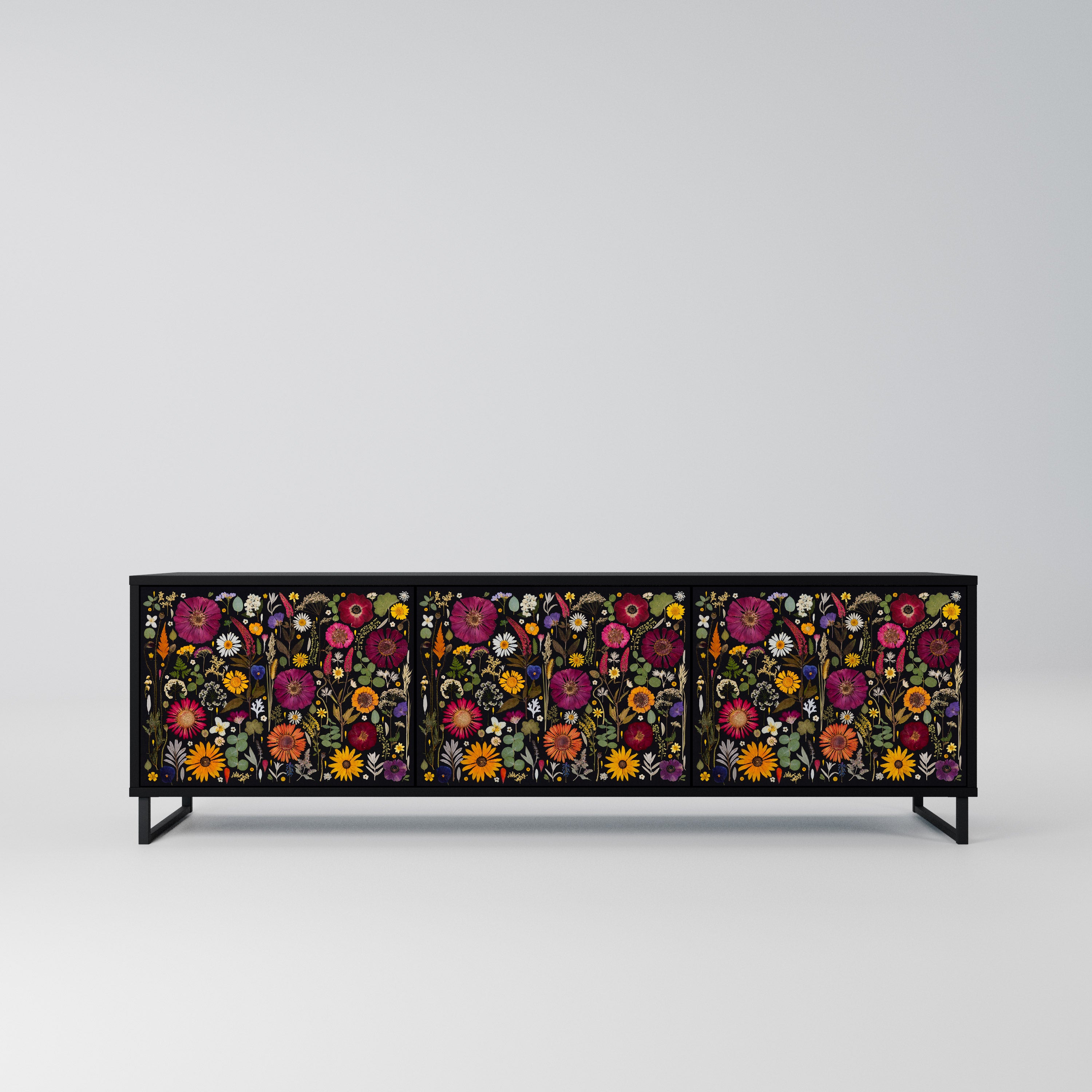 MIDNIGHT GARDEN Szafka RTV 3-drzwiowa korpus Czarny