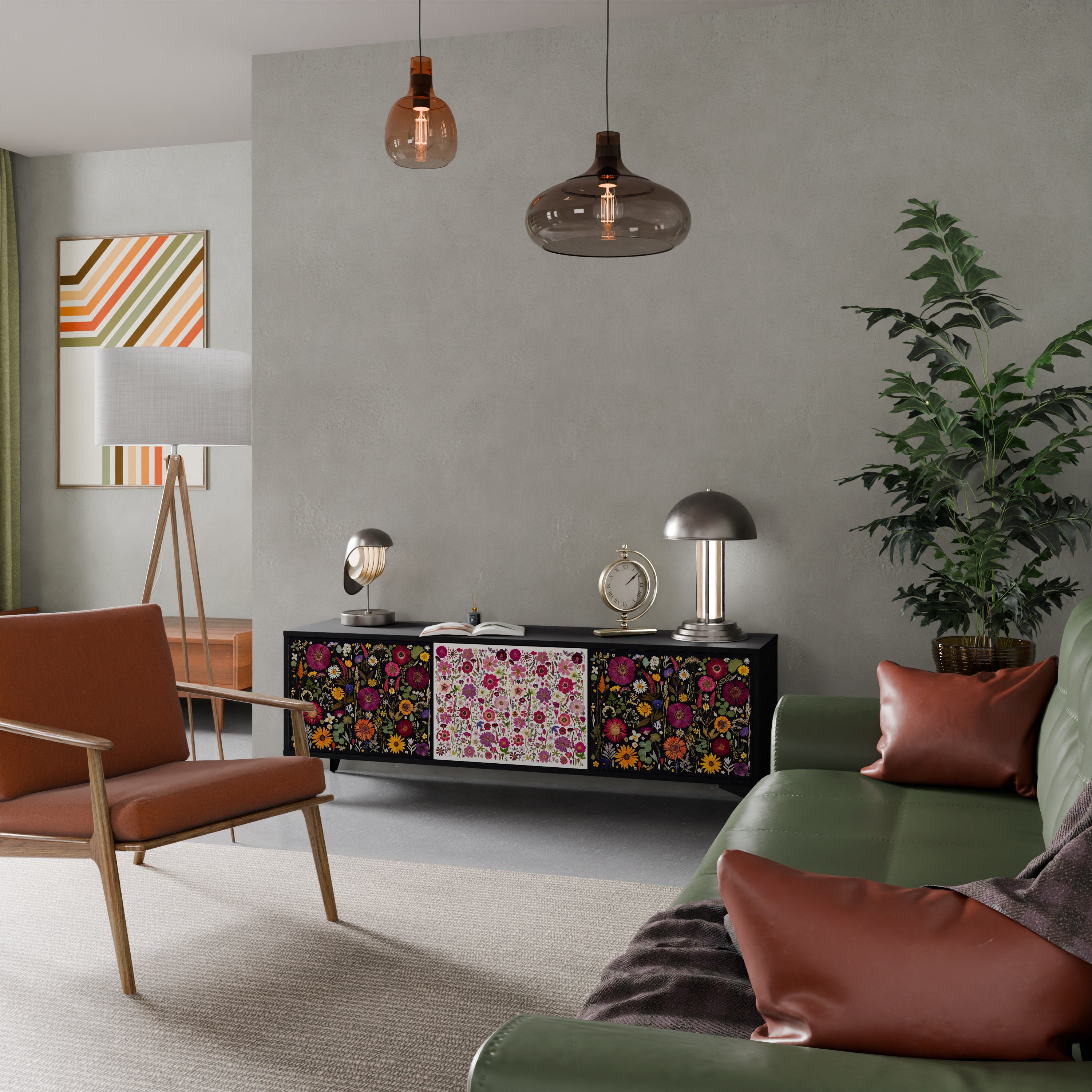 DAYNITE GARDEN Szafka RTV 3-drzwiowa korpus Czarny