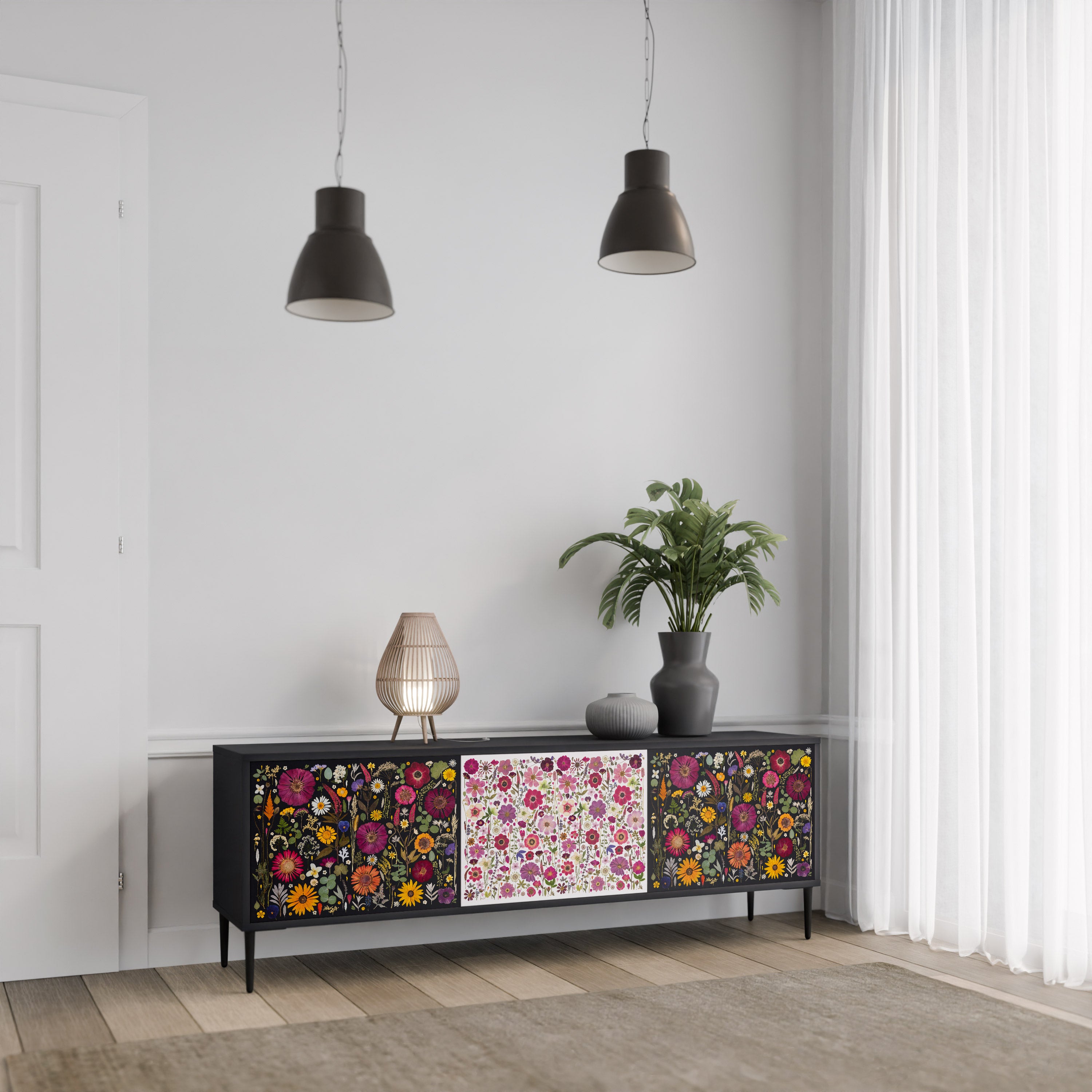 DAYNITE GARDEN Szafka RTV 3-drzwiowa korpus Czarny