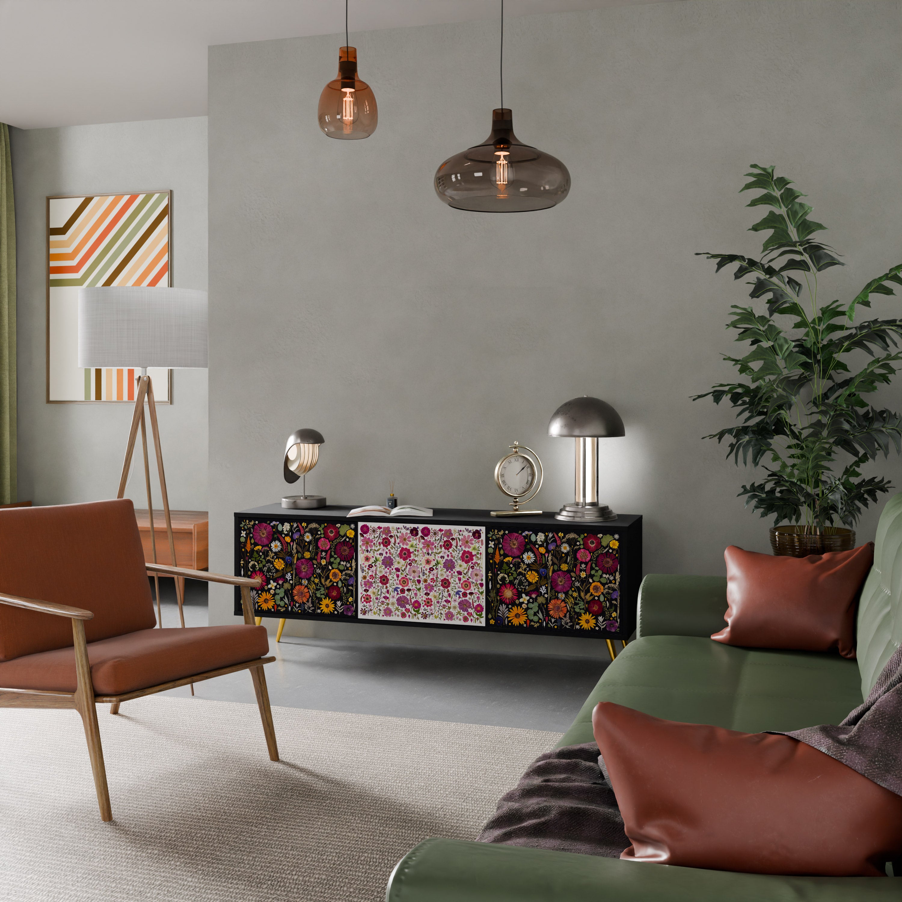 DAYNITE GARDEN Szafka RTV 3-drzwiowa korpus Czarny