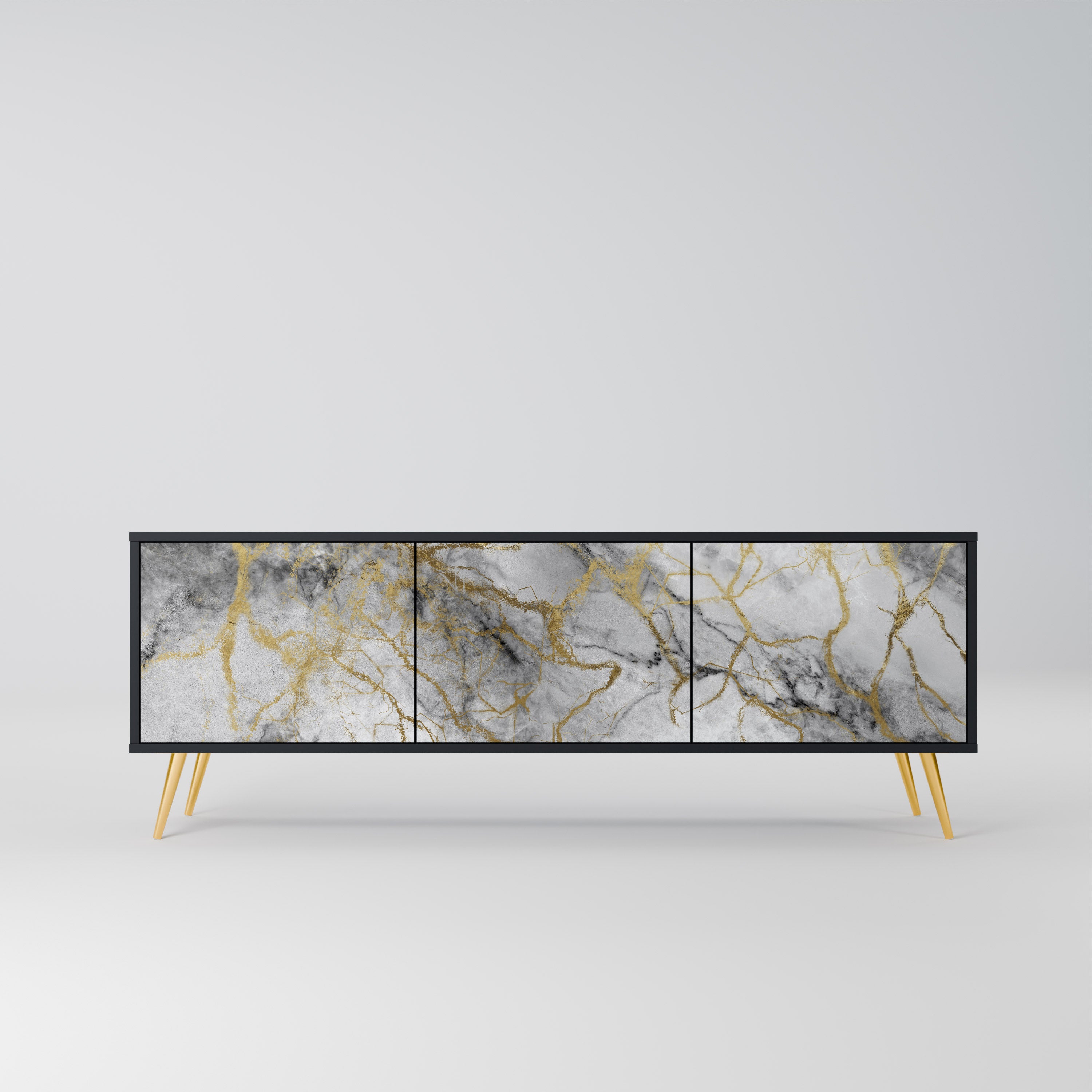 TIMELESS GLIDE Szafka RTV 3-drzwiowa korpus Czarny
