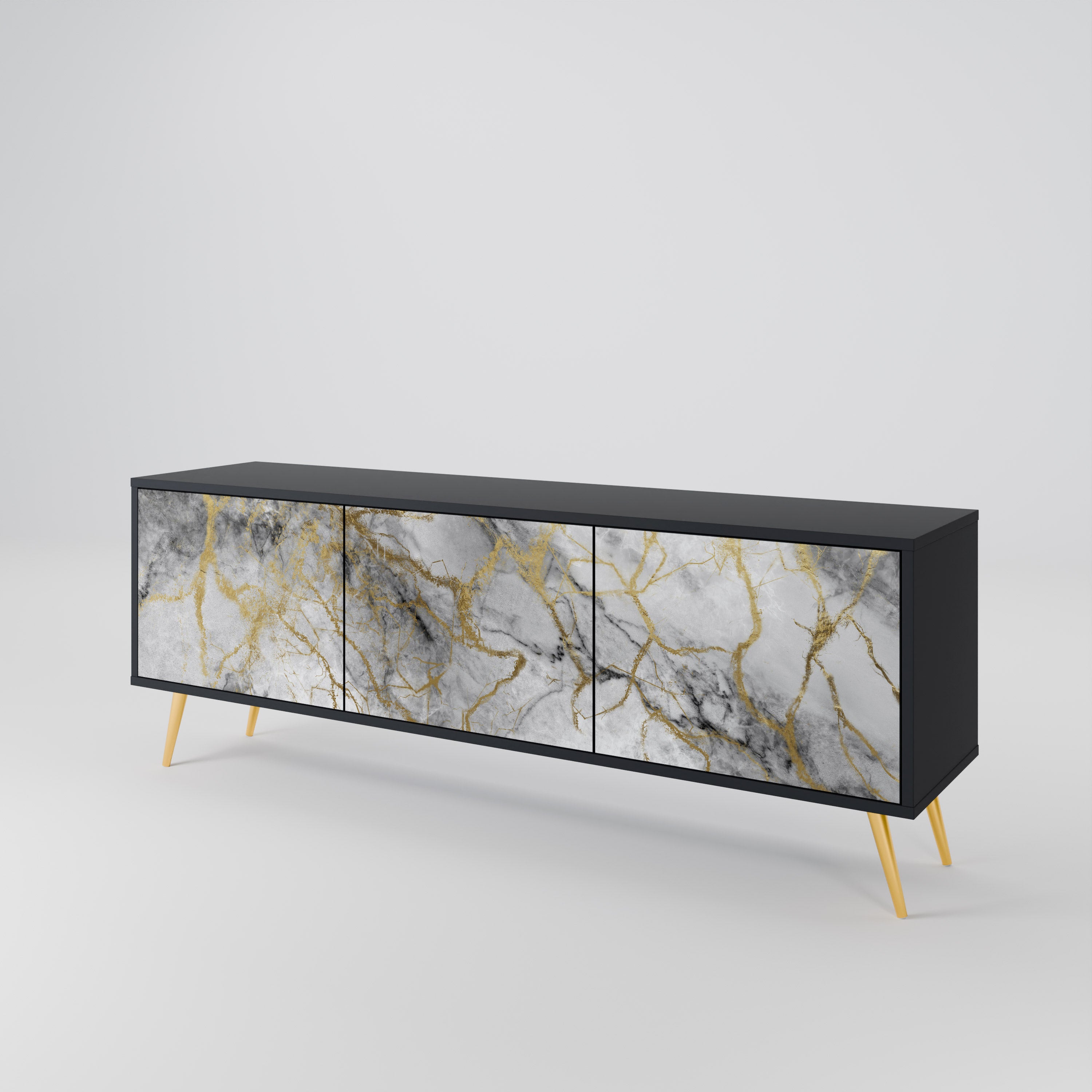 TIMELESS GLIDE Szafka RTV 3-drzwiowa korpus Czarny