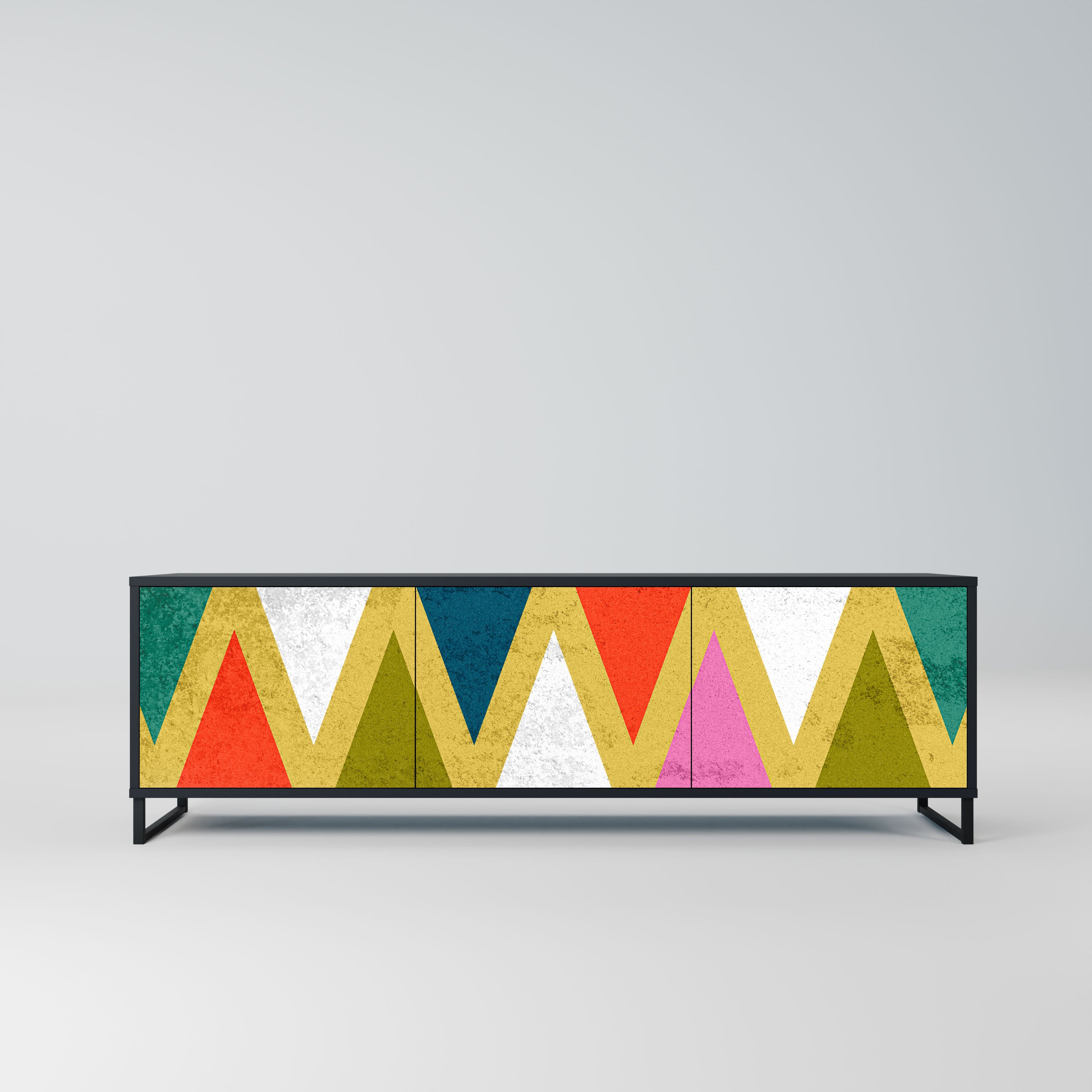 COLORFUL TRIANGLES Szafka RTV 3-drzwiowa korpus Czarny