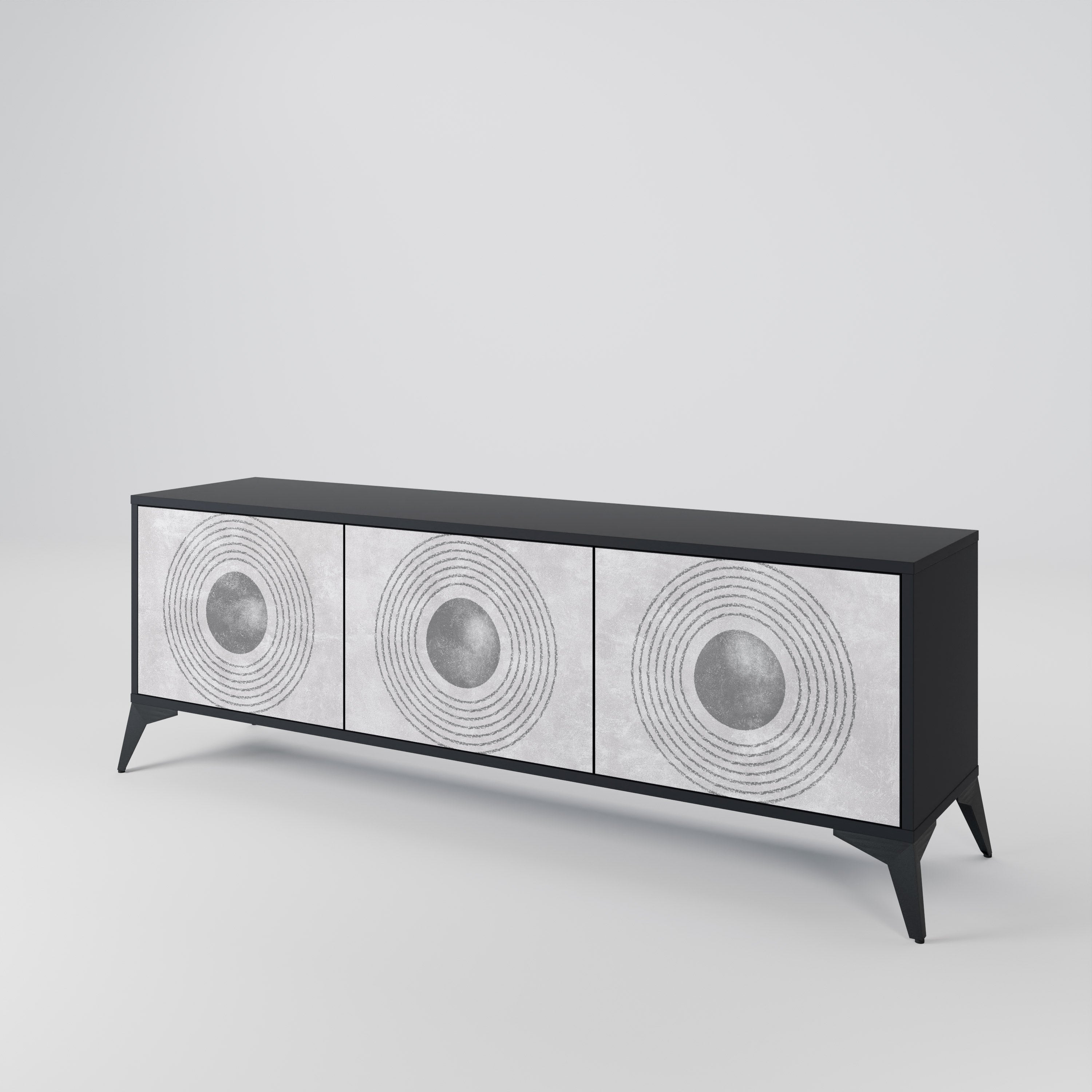 SOLID CIRCLES Szafka RTV 3-drzwiowa korpus Czarny