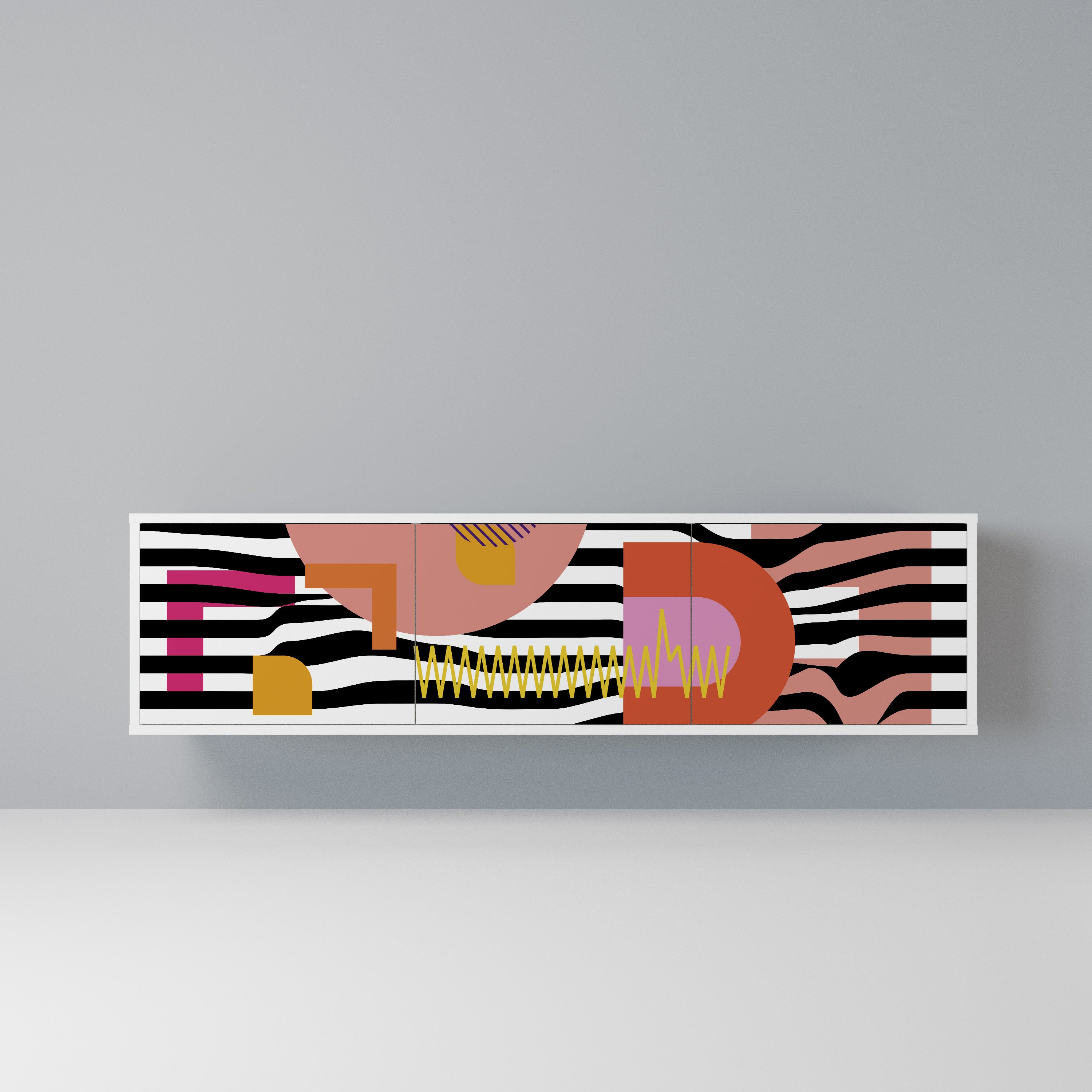 CHROMATIC ABSTRACT Szafka RTV 3-drzwiowa korpus Biały