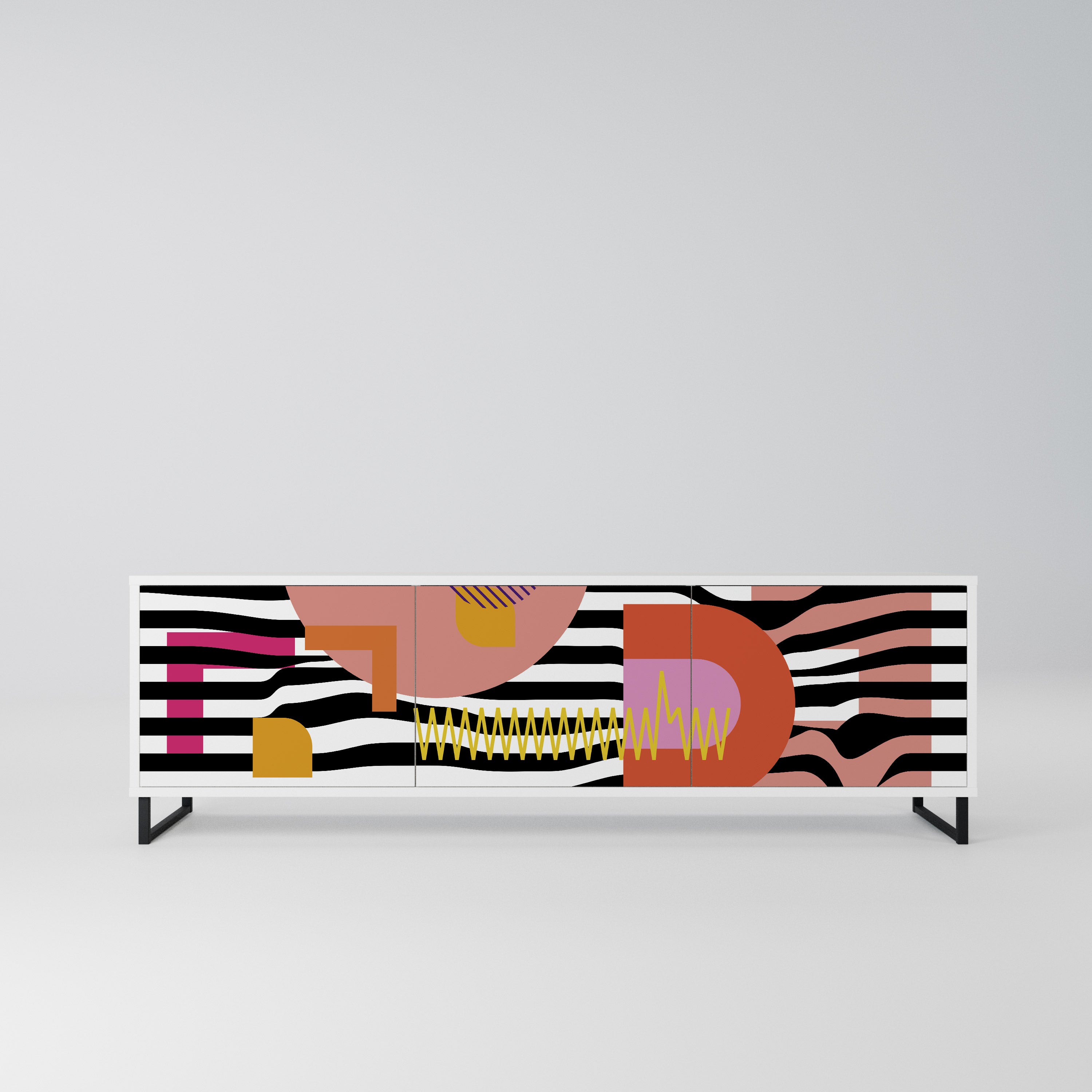 CHROMATIC ABSTRACT Szafka RTV 3-drzwiowa korpus Biały