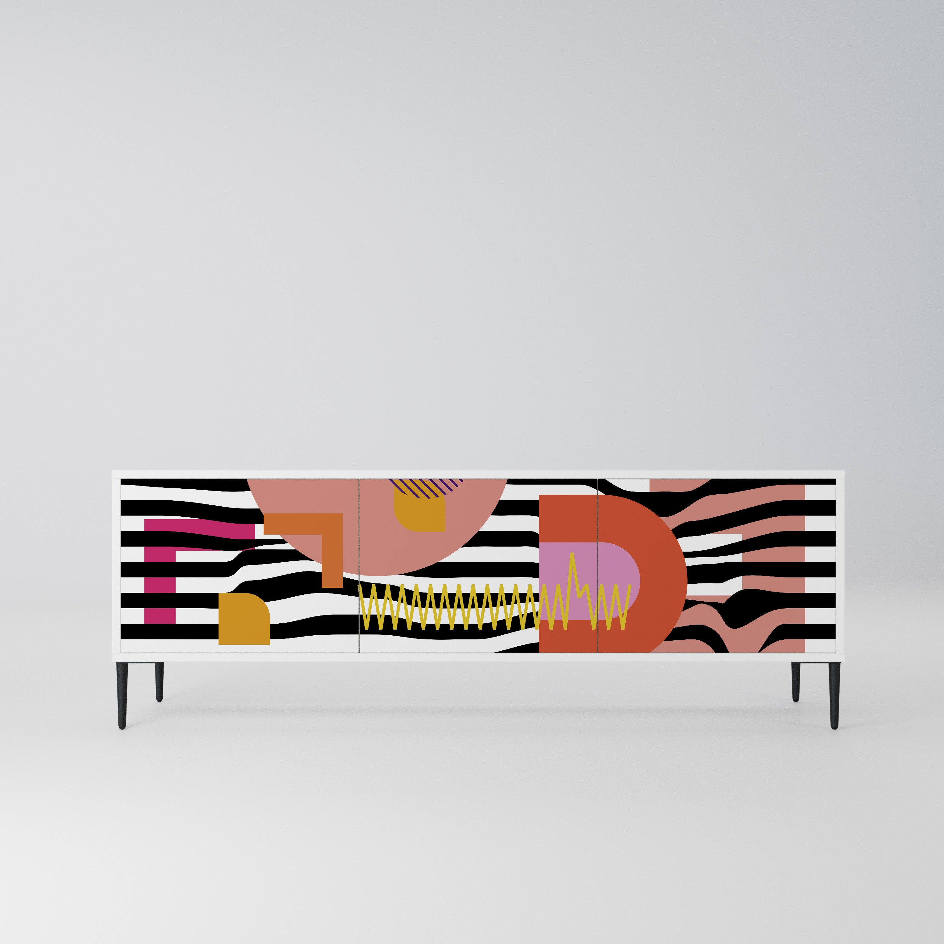 CHROMATIC ABSTRACT Szafka RTV 3-drzwiowa korpus Biały