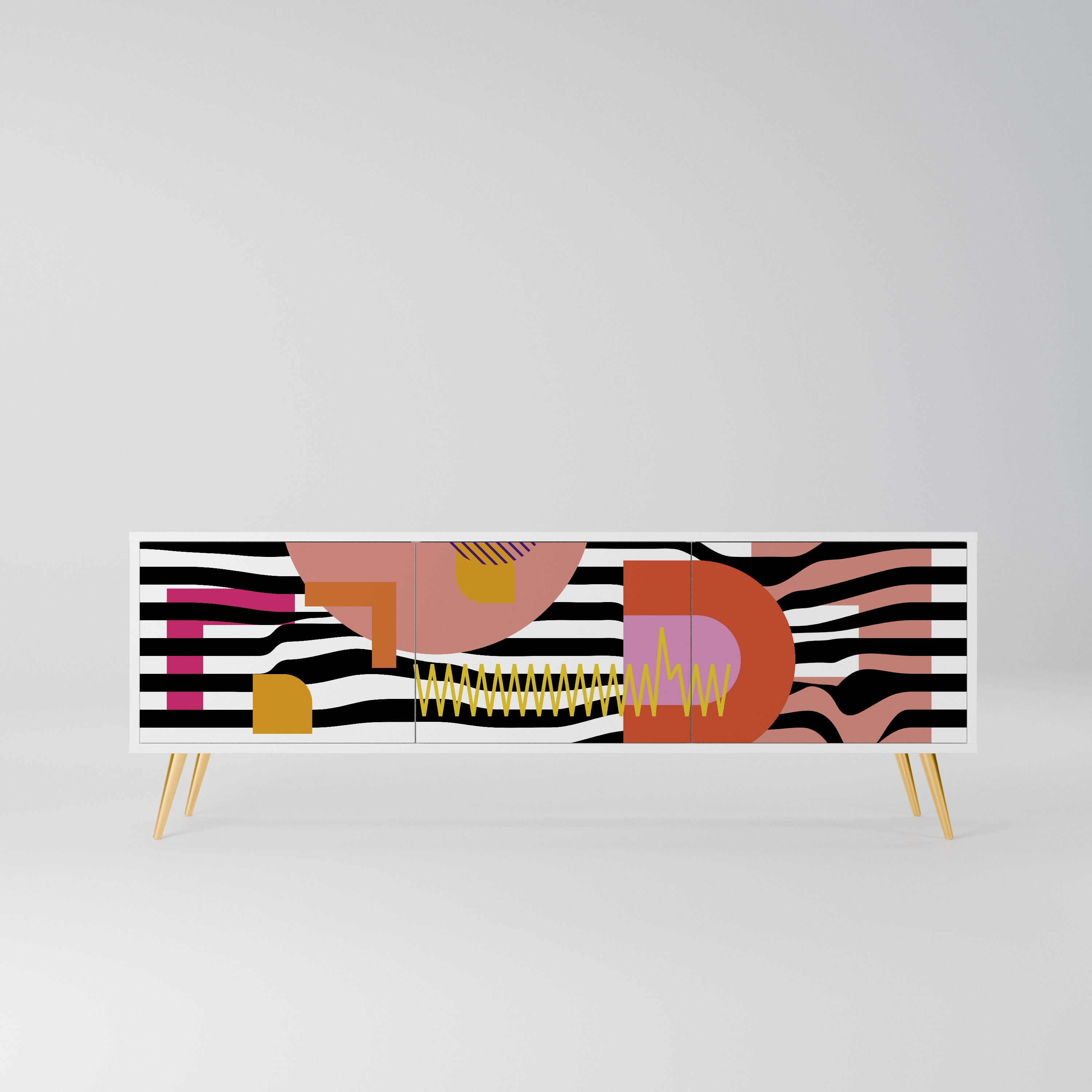 CHROMATIC ABSTRACT Szafka RTV 3-drzwiowa korpus Biały