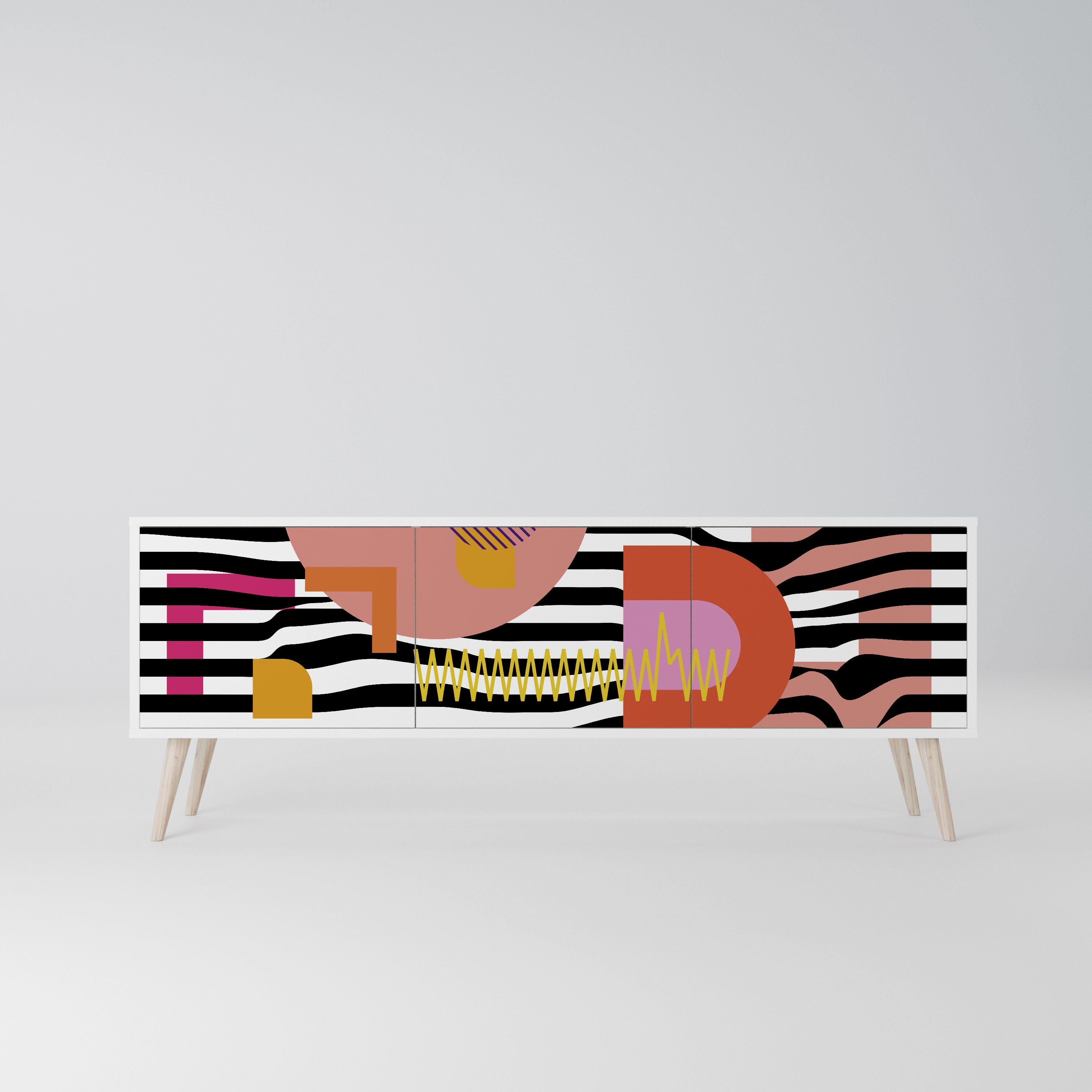 CHROMATIC ABSTRACT Szafka RTV 3-drzwiowa korpus Biały