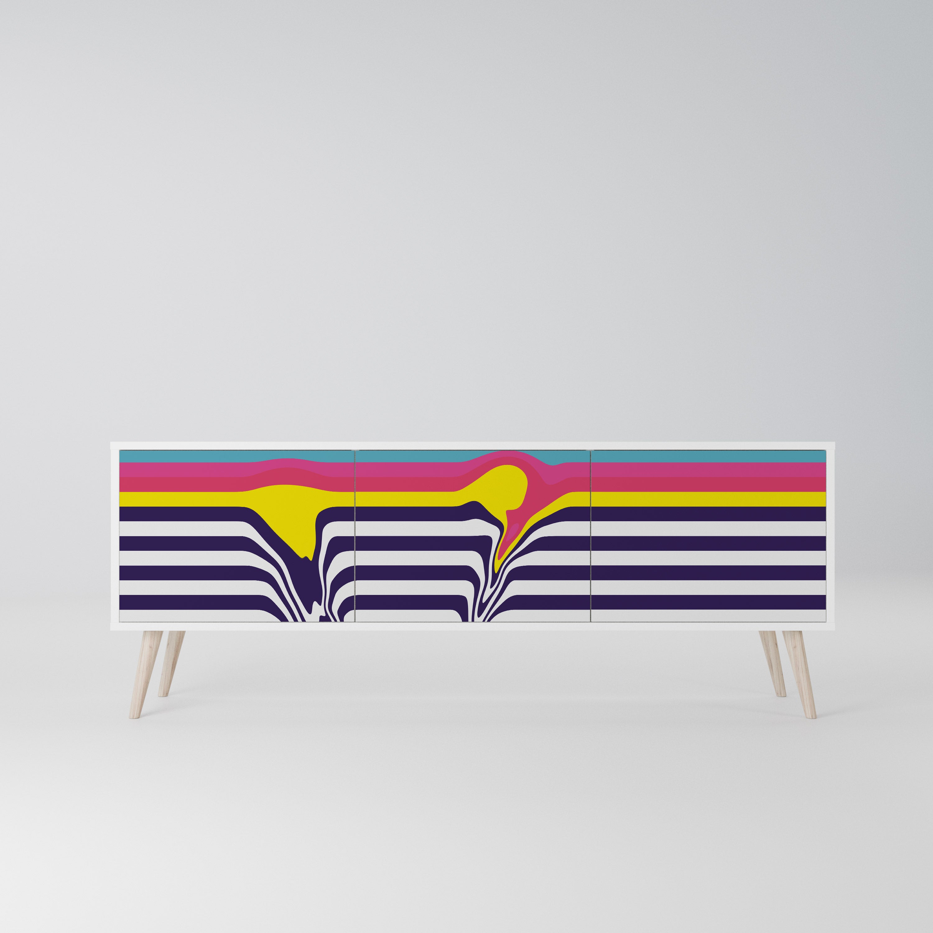 COLORFUL DIVERSION Szafka RTV 3-drzwiowa korpus Biały
