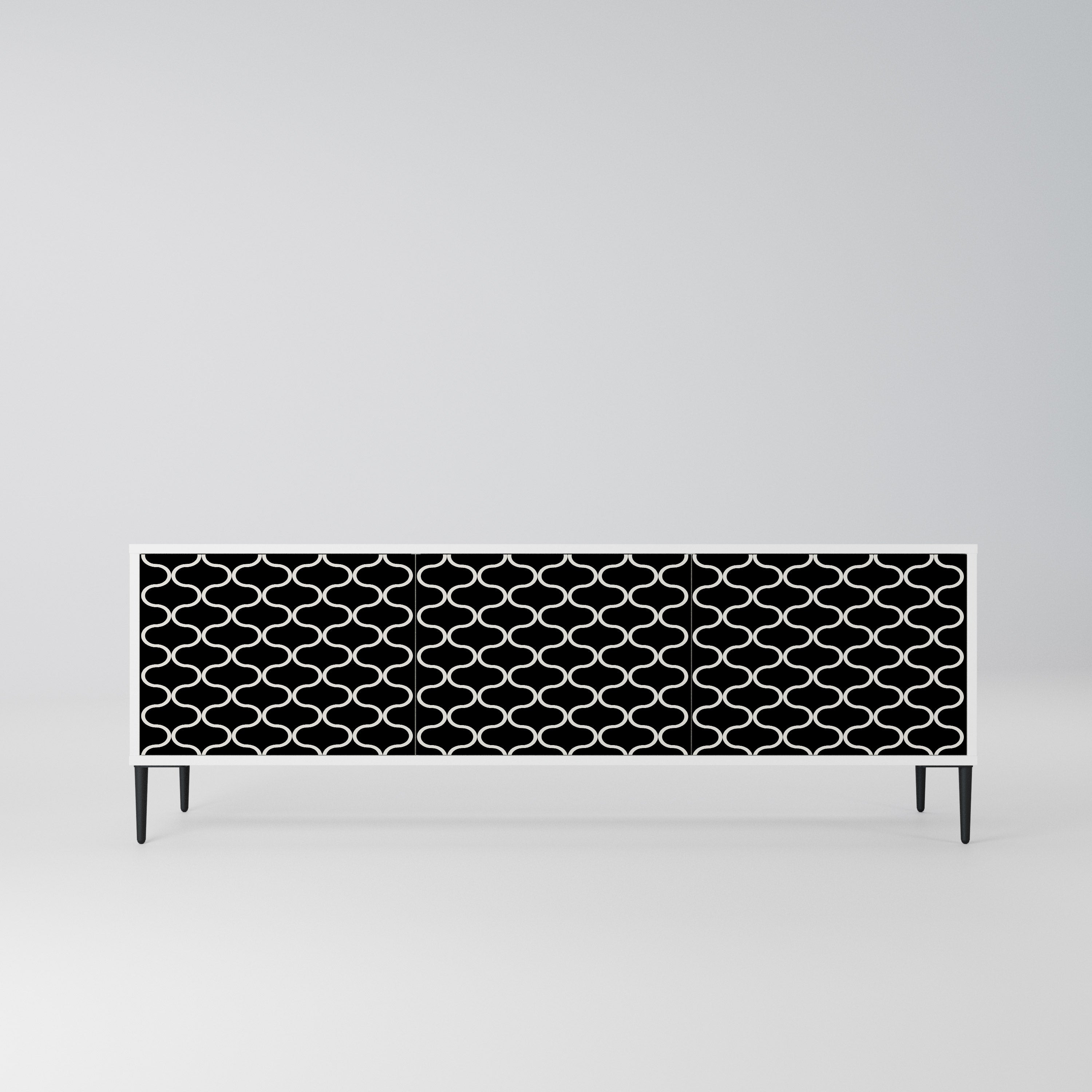 TESSELATED BLACKNESS Szafka RTV 3-drzwiowa korpus Biały