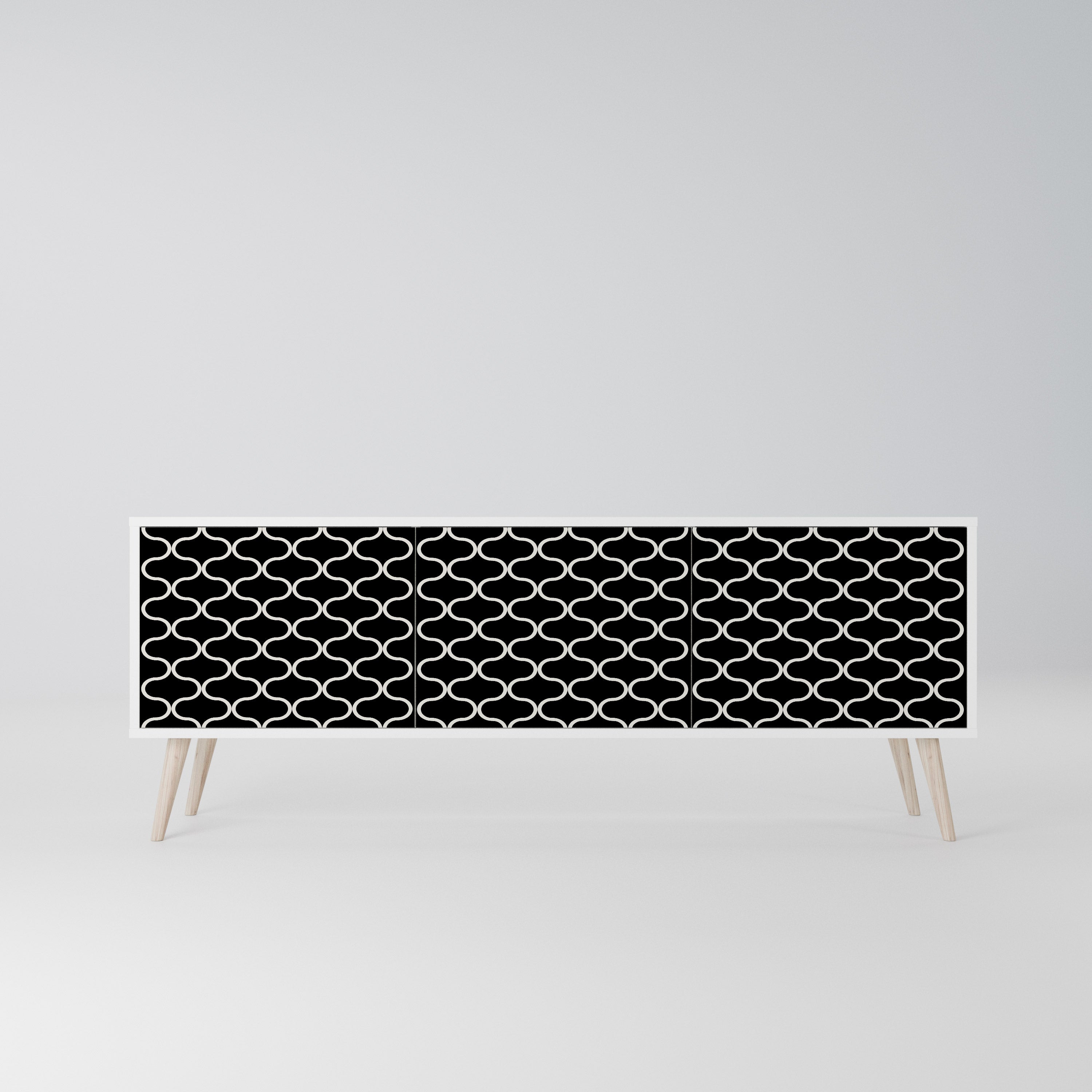 TESSELATED BLACKNESS Szafka RTV 3-drzwiowa korpus Biały