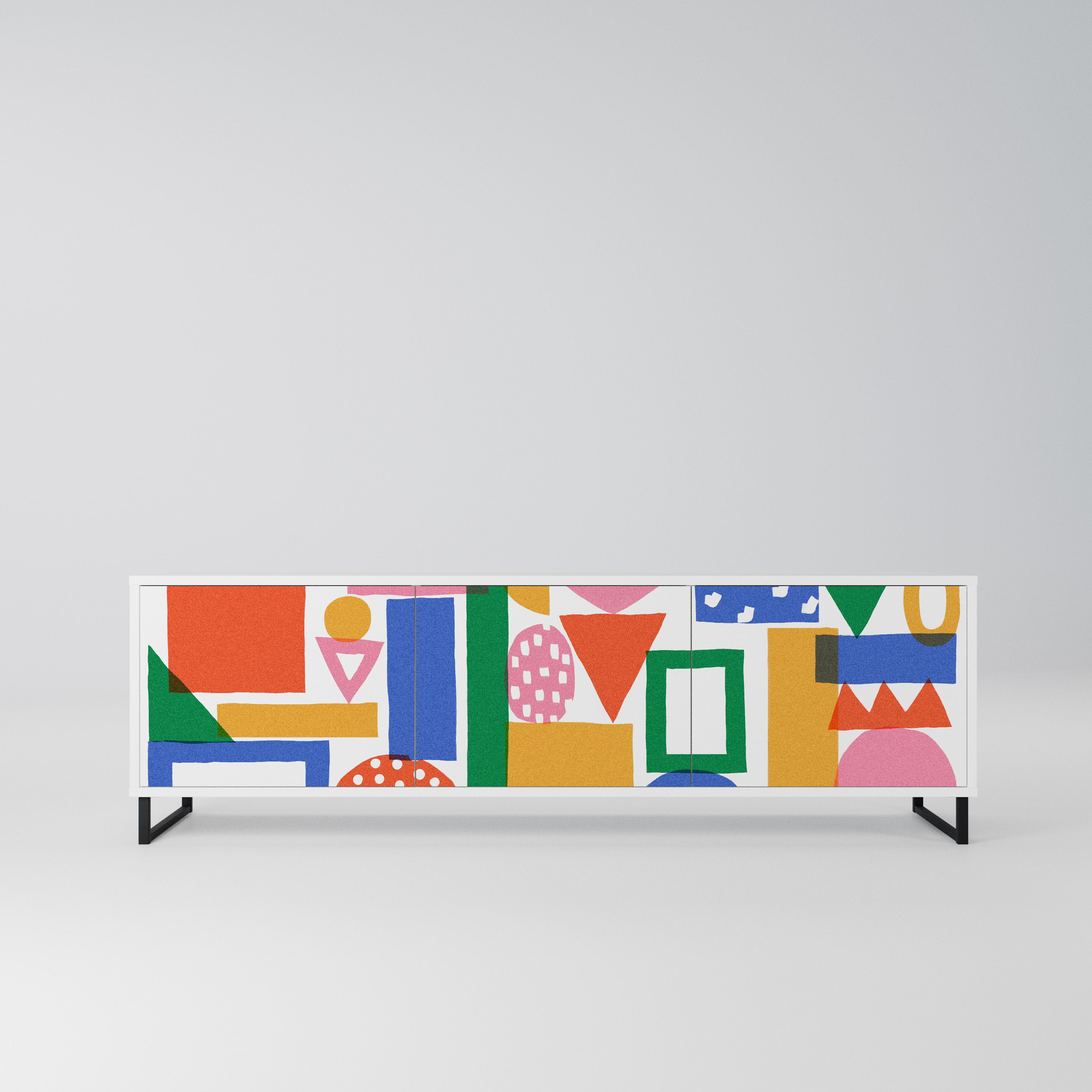 GEOMETRIC GLIMMER Szafka RTV 3-drzwiowa korpus Biały