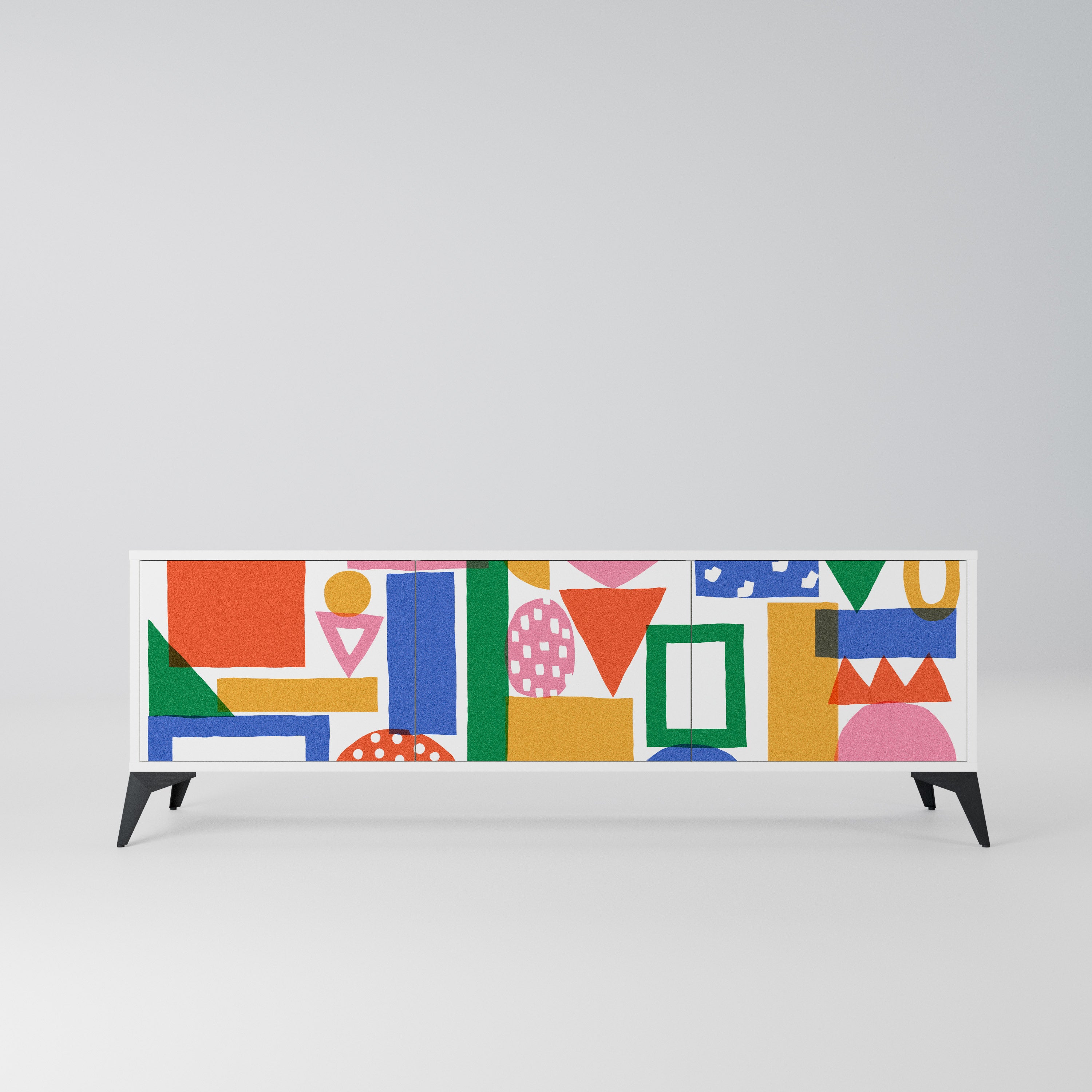 GEOMETRIC GLIMMER Szafka RTV 3-drzwiowa korpus Biały