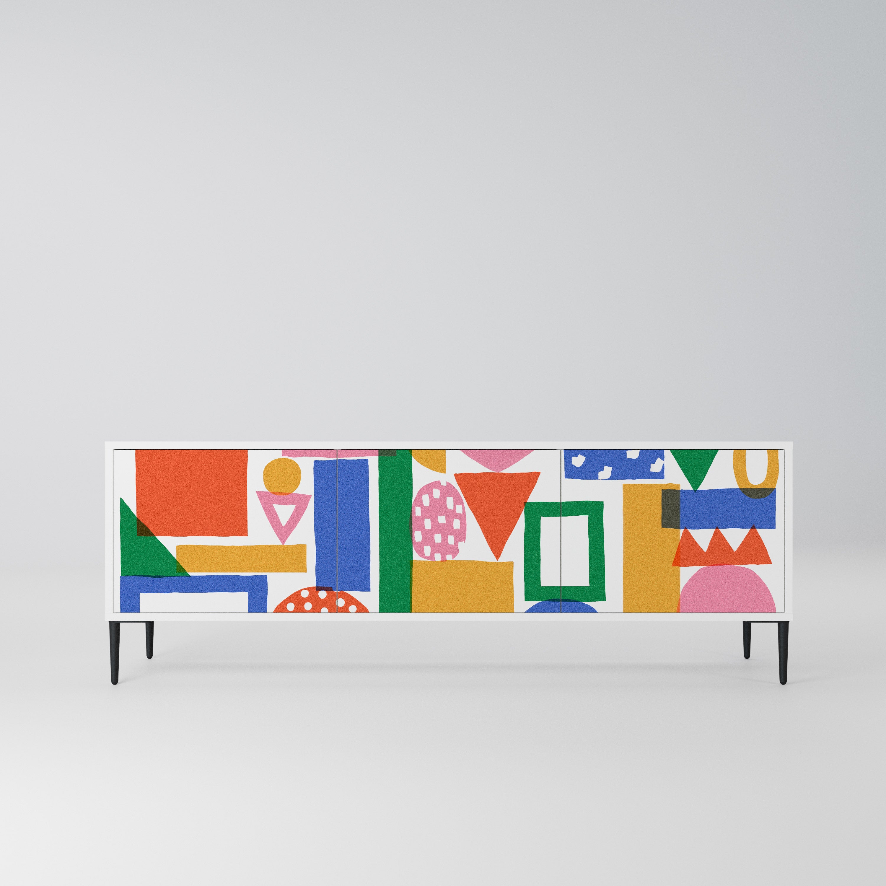 GEOMETRIC GLIMMER Szafka RTV 3-drzwiowa korpus Biały