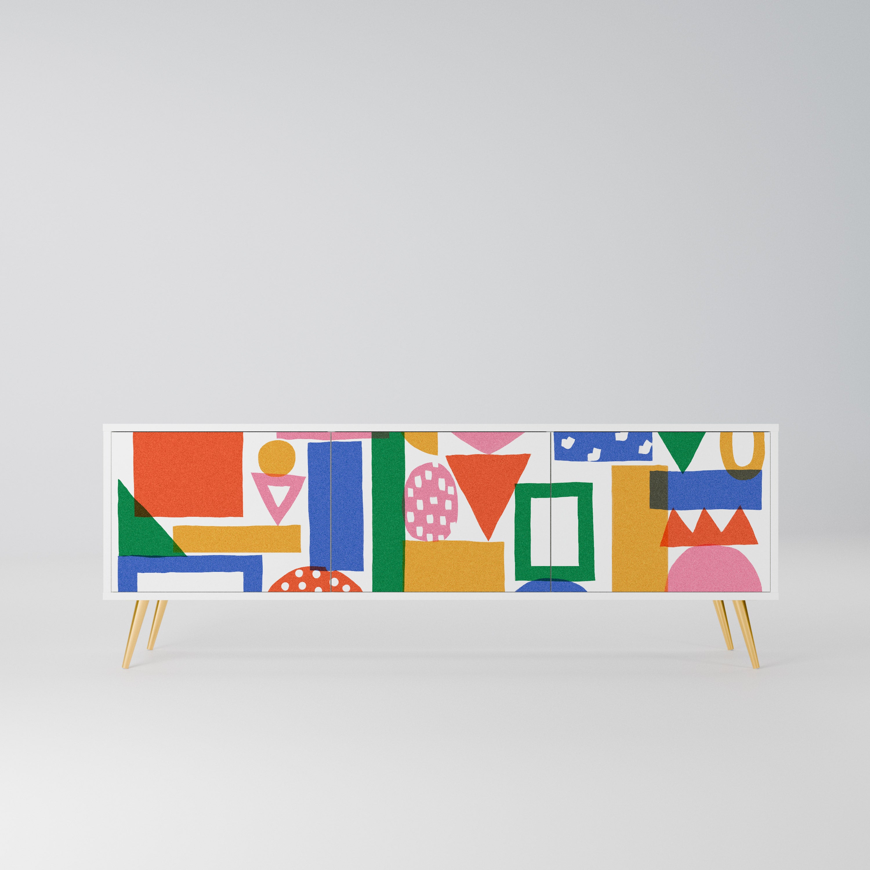 GEOMETRIC GLIMMER Szafka RTV 3-drzwiowa korpus Biały