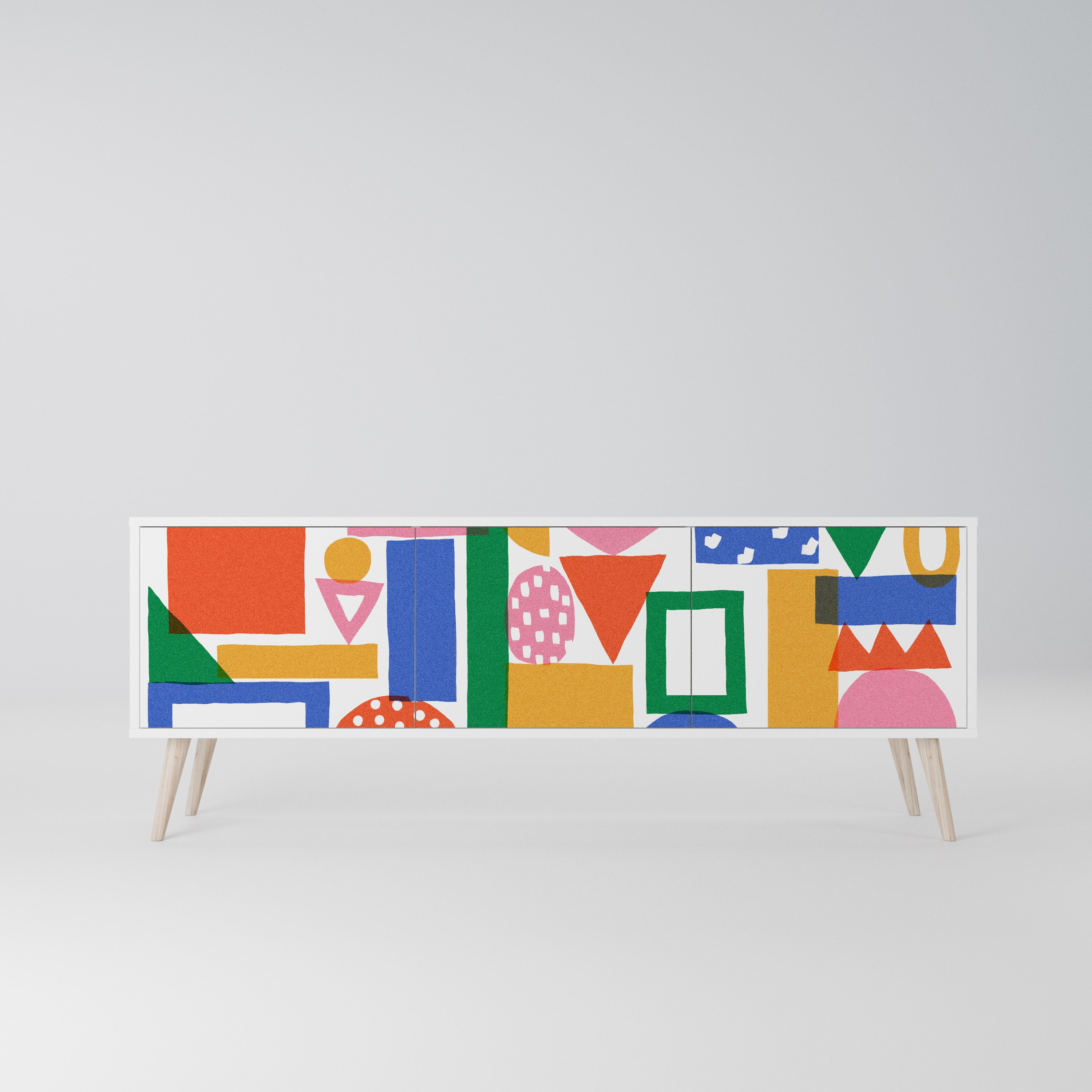 GEOMETRIC GLIMMER Szafka RTV 3-drzwiowa korpus Biały