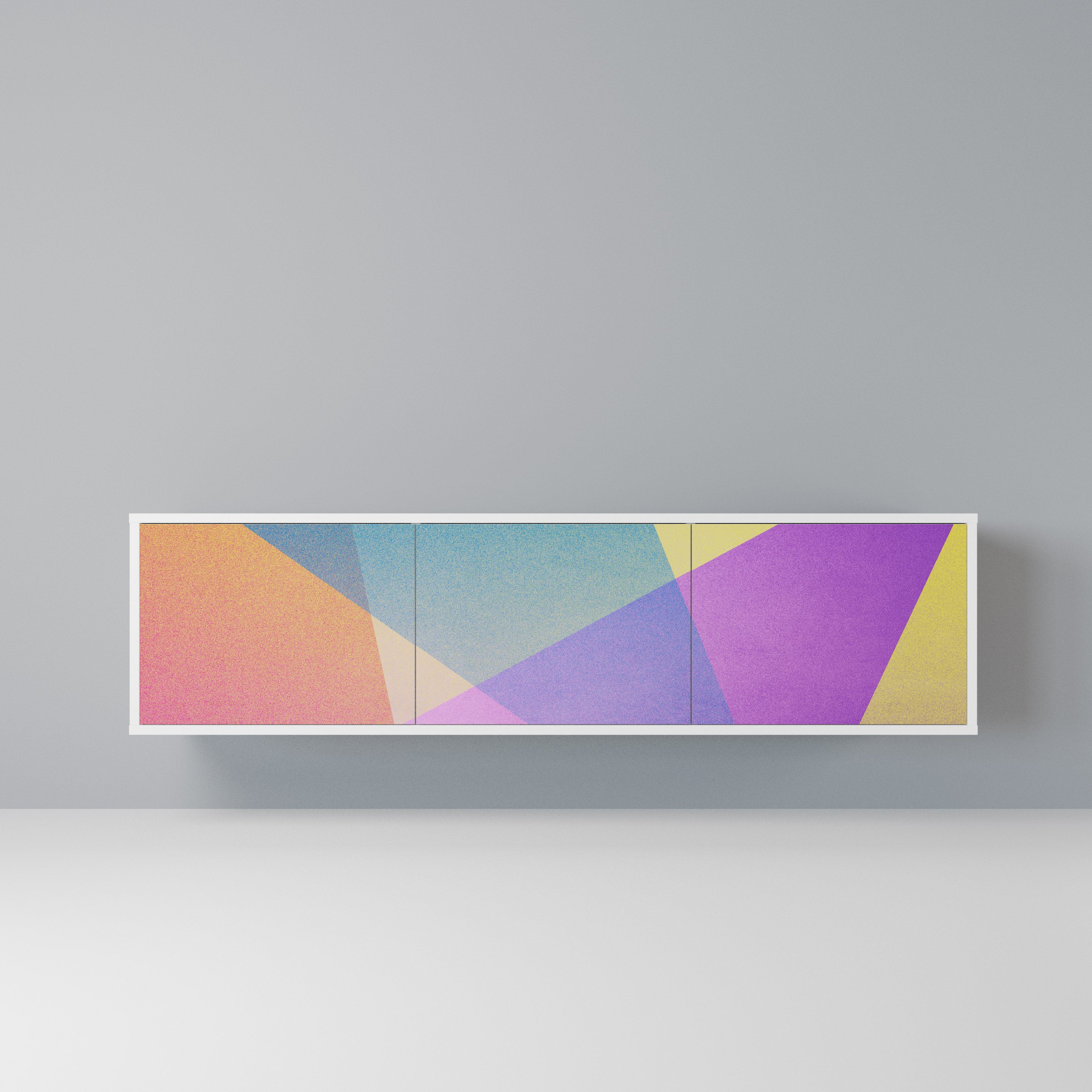 BRIGHT GEOMETRY Szafka RTV 3-drzwiowa korpus Biały