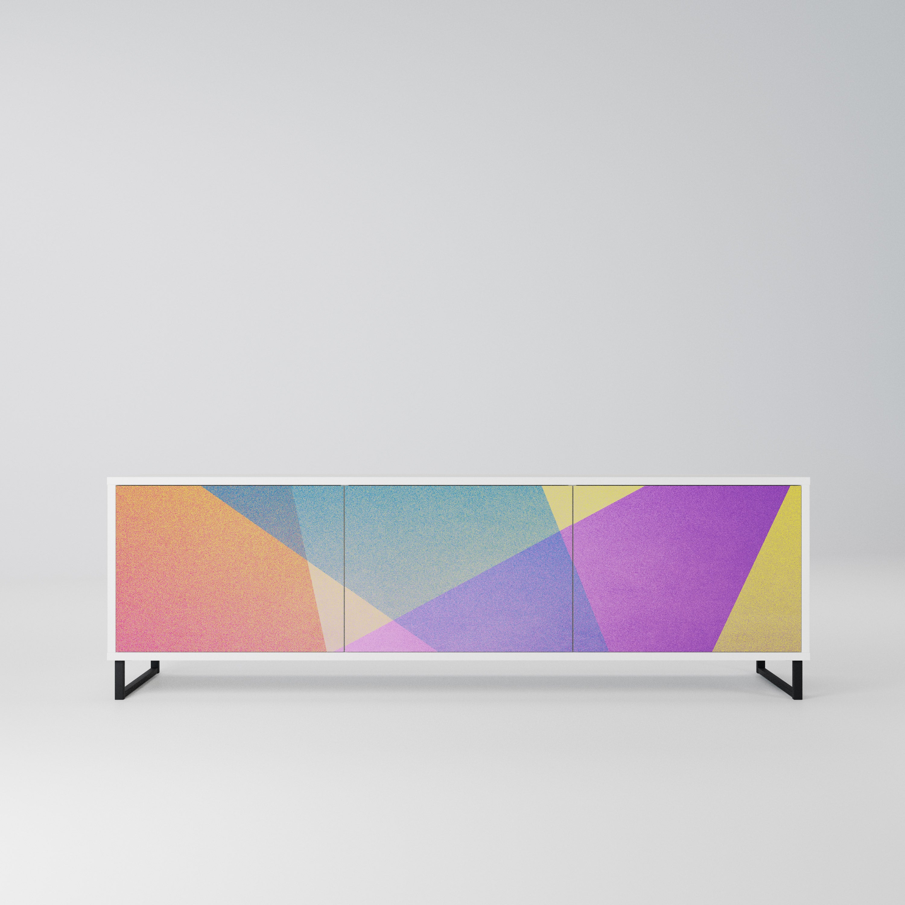 BRIGHT GEOMETRY Szafka RTV 3-drzwiowa korpus Biały