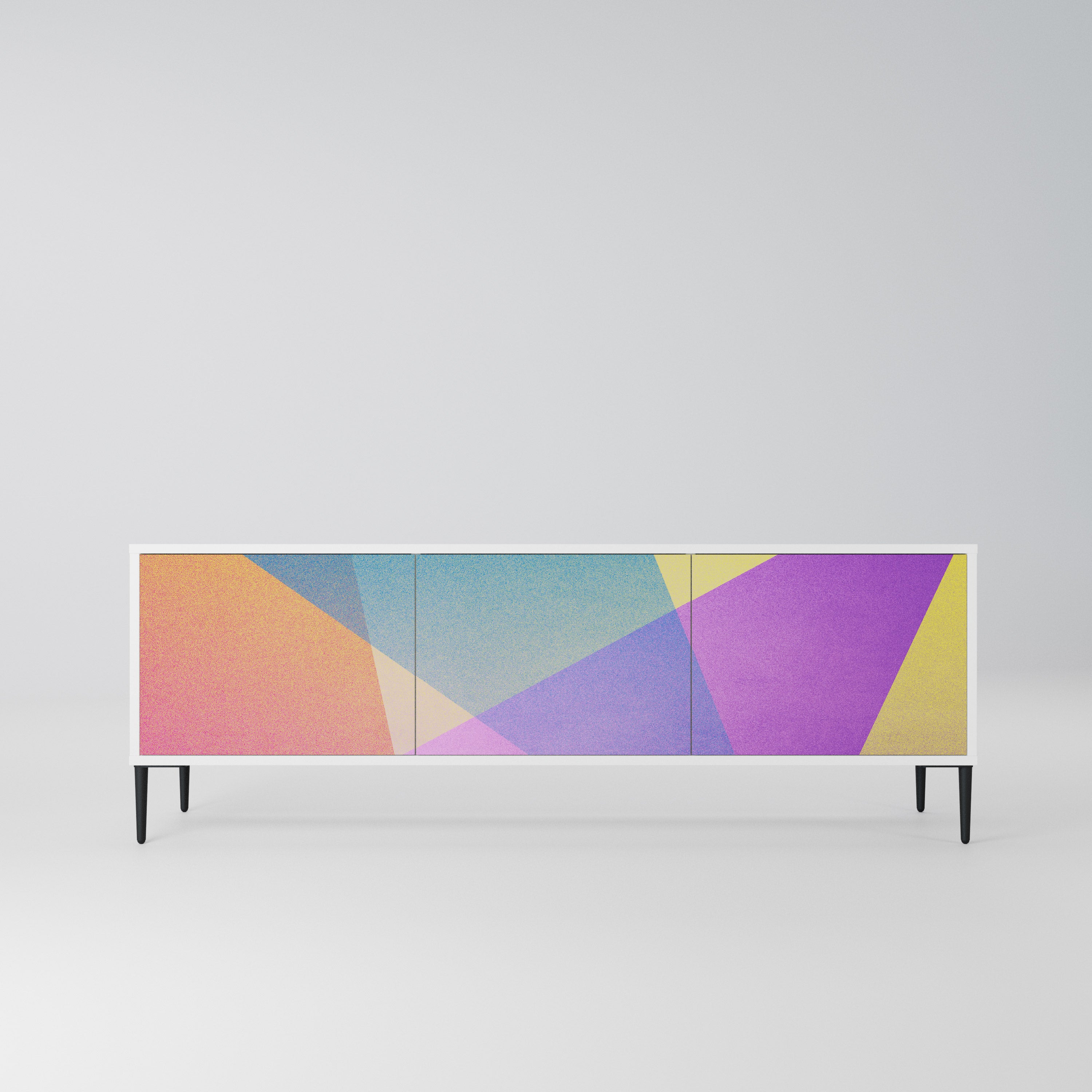 BRIGHT GEOMETRY Szafka RTV 3-drzwiowa korpus Biały