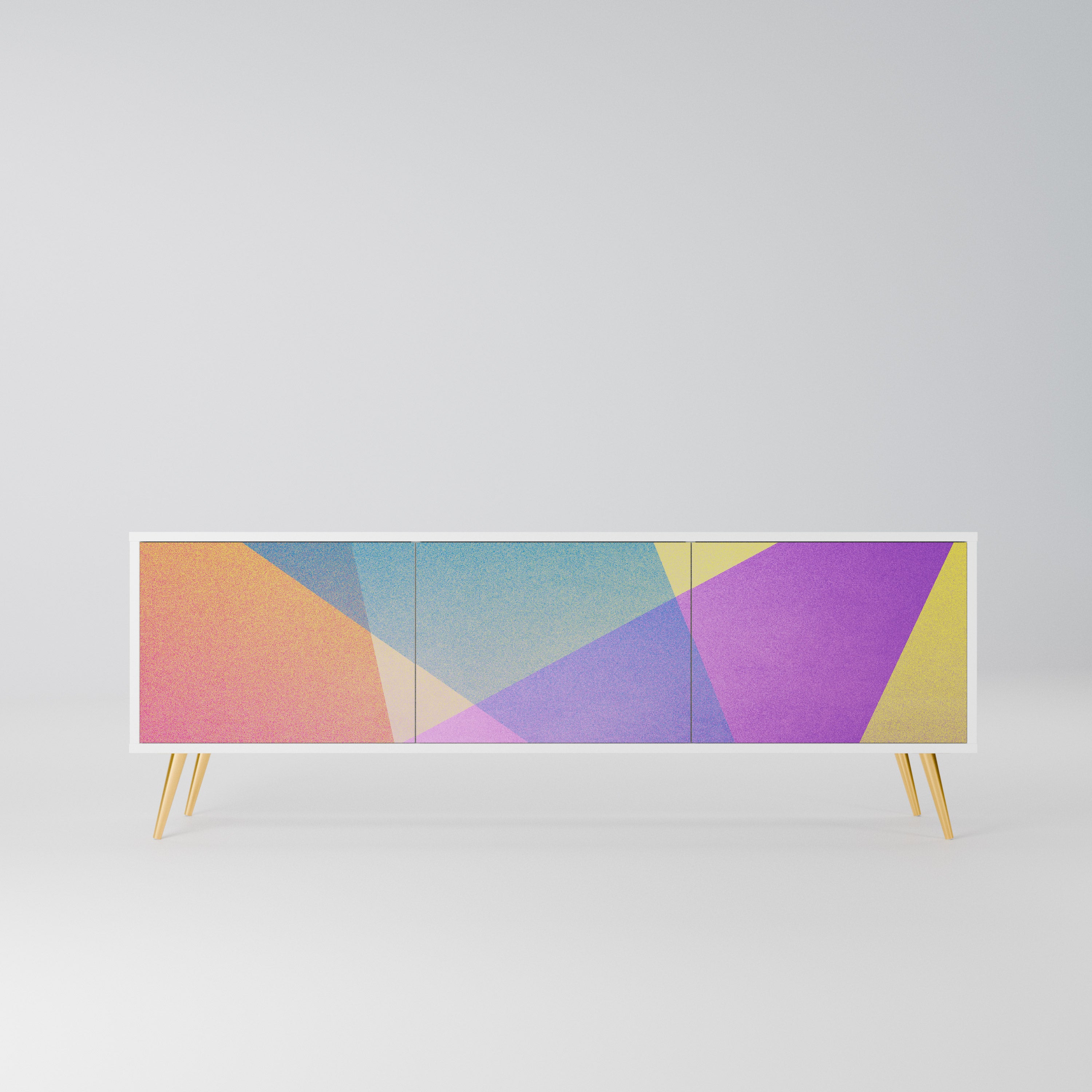 BRIGHT GEOMETRY Szafka RTV 3-drzwiowa korpus Biały