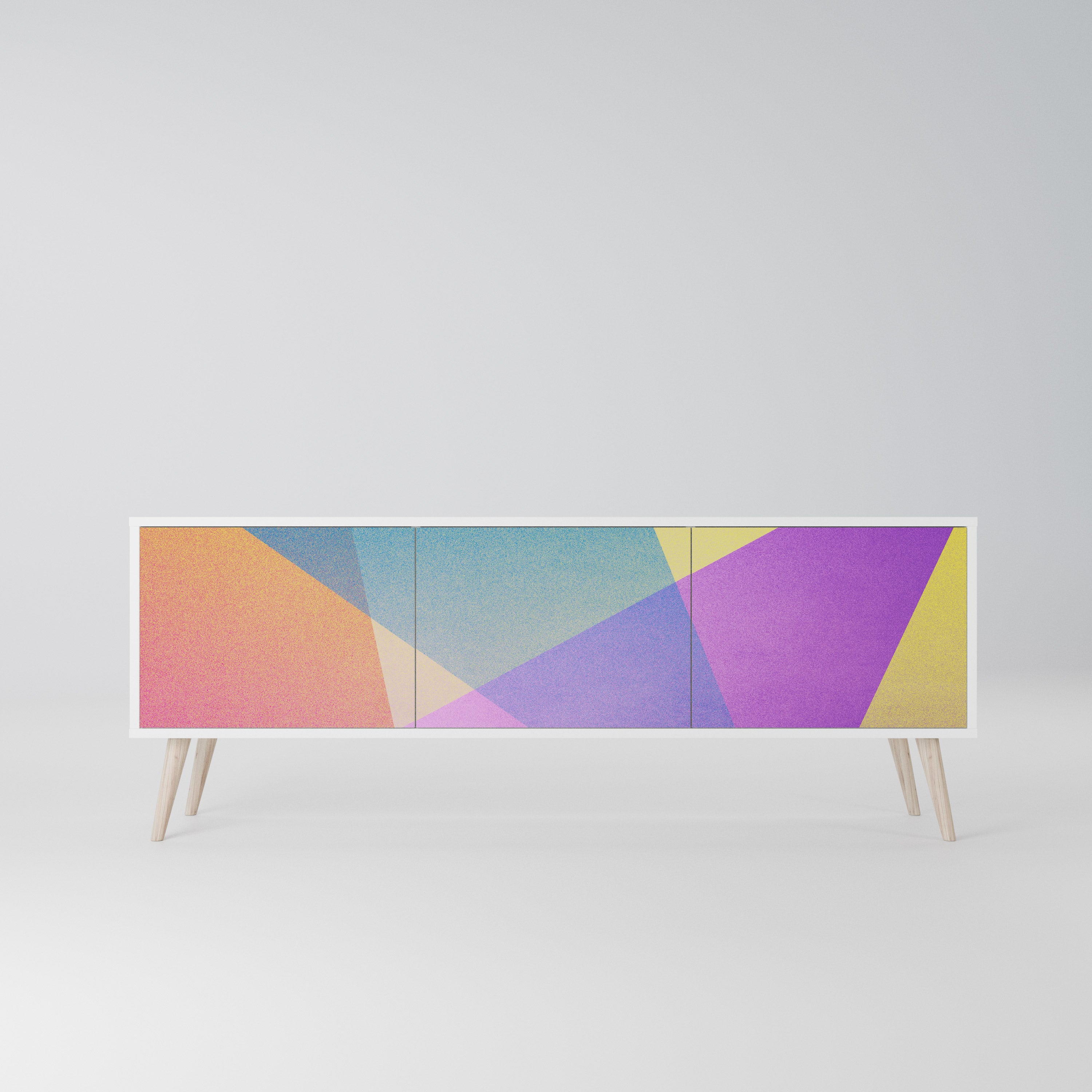 BRIGHT GEOMETRY Szafka RTV 3-drzwiowa korpus Biały