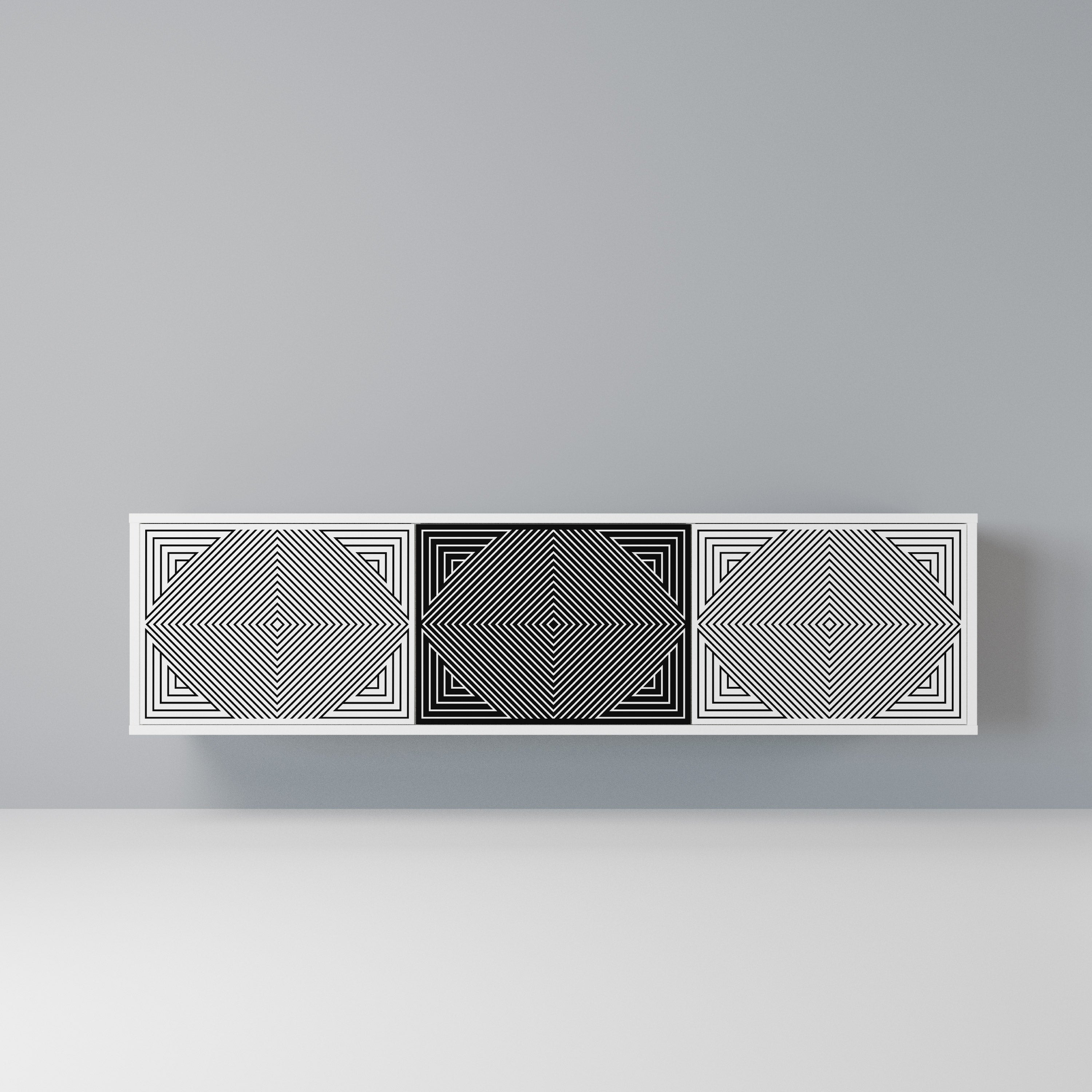 POLYGON ILLUSION Szafka RTV 3-drzwiowa korpus Biały