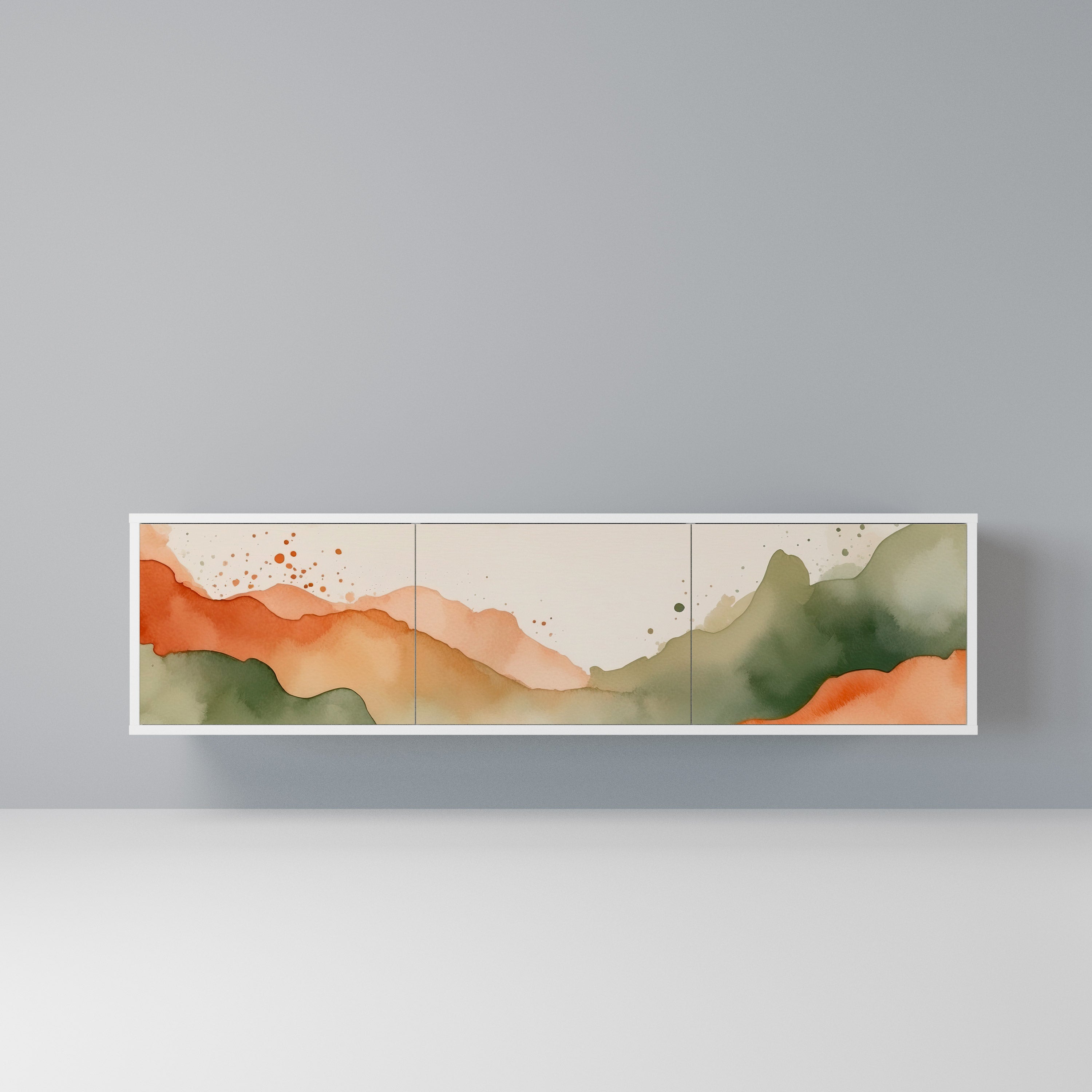 WATERCOLOUR PEAKS Szafka RTV 3-drzwiowa korpus Biały