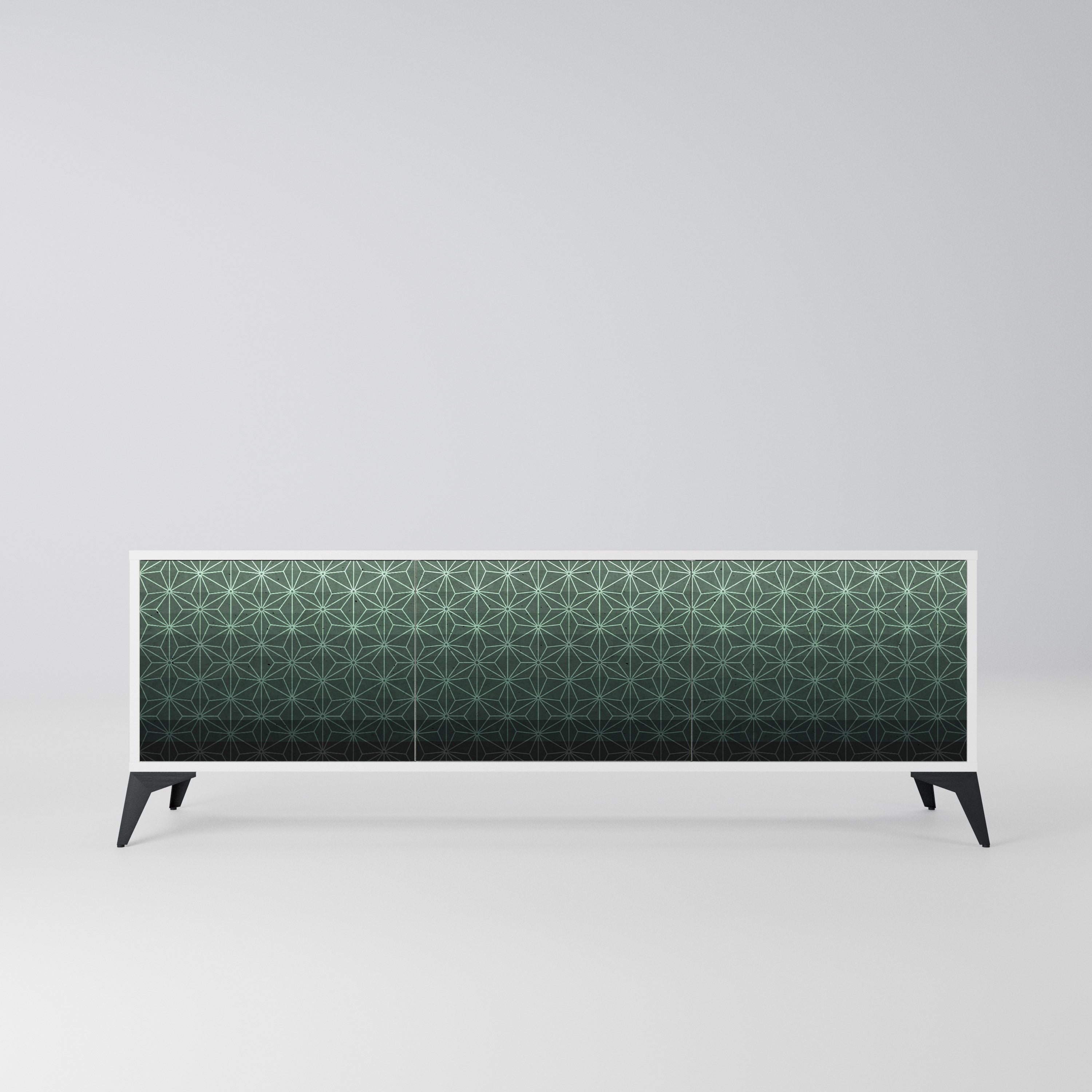 ORNAMENTAL GLIMMER Szafka RTV 3-drzwiowa korpus Biały