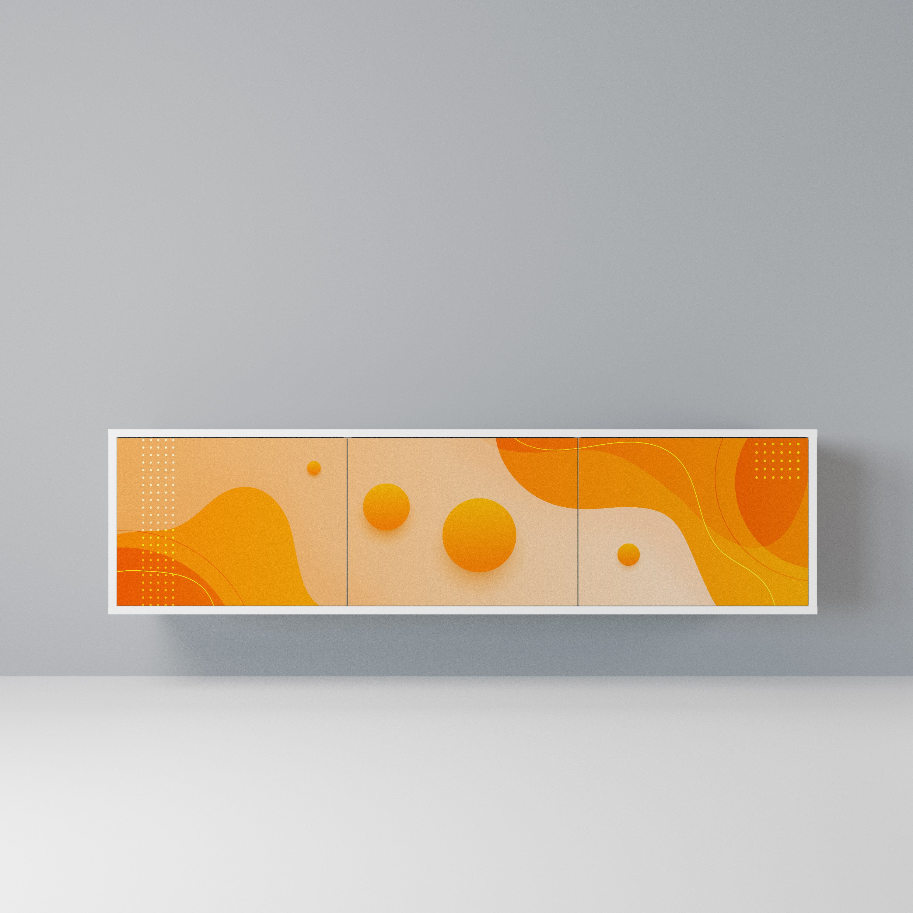 ORANGE ARRANGEMENT Szafka RTV 3-drzwiowa korpus Biały