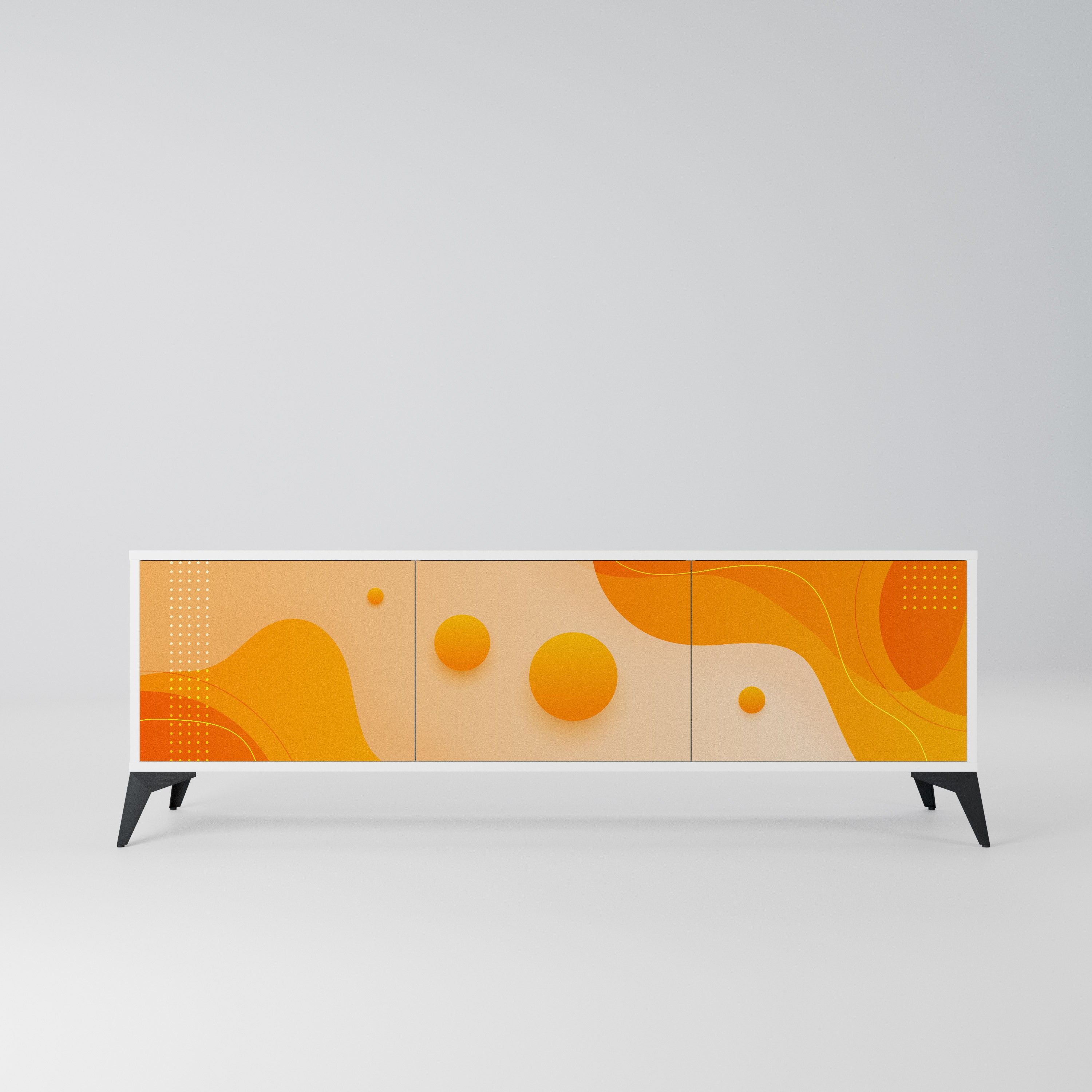 ORANGE ARRANGEMENT Szafka RTV 3-drzwiowa korpus Biały