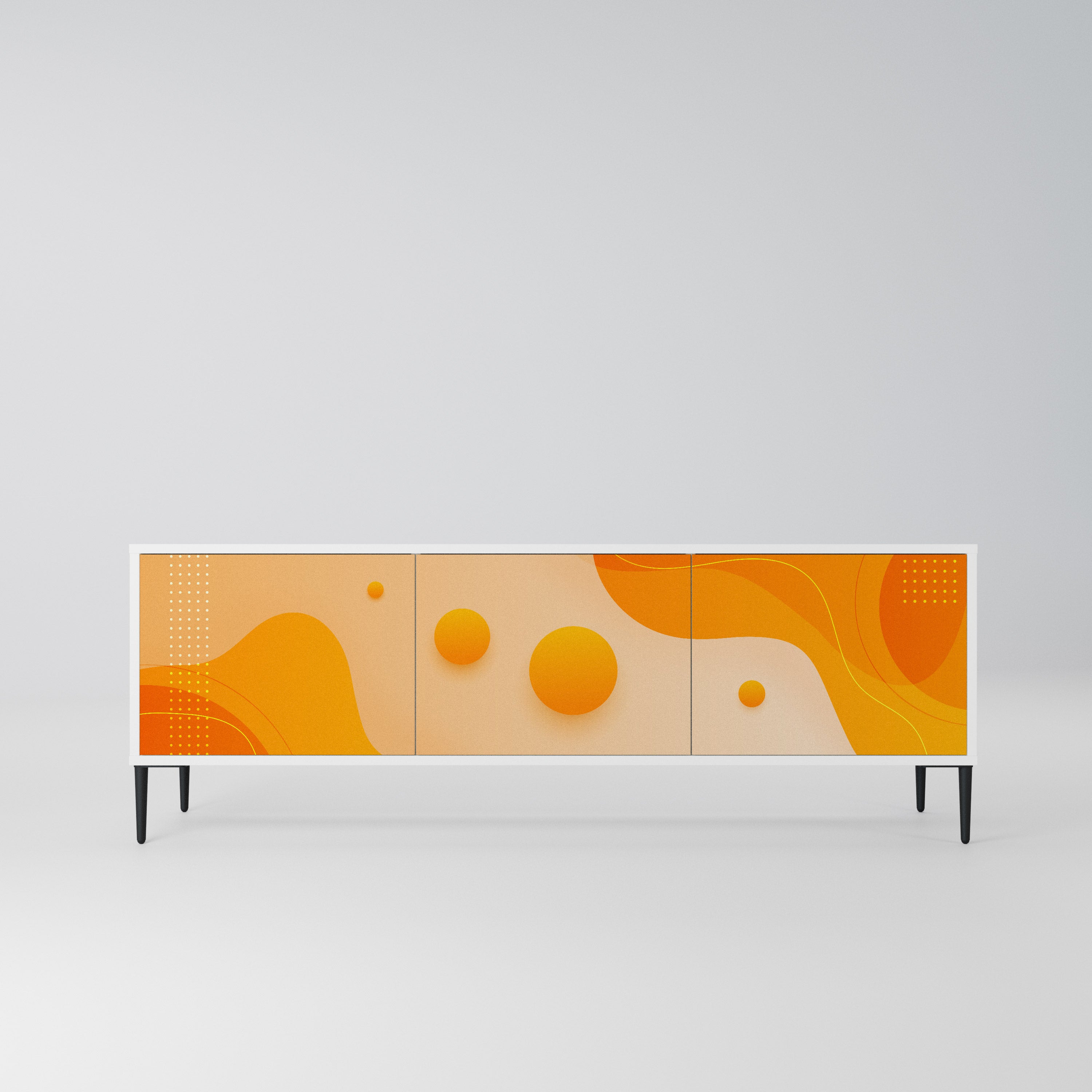 ORANGE ARRANGEMENT Szafka RTV 3-drzwiowa korpus Biały