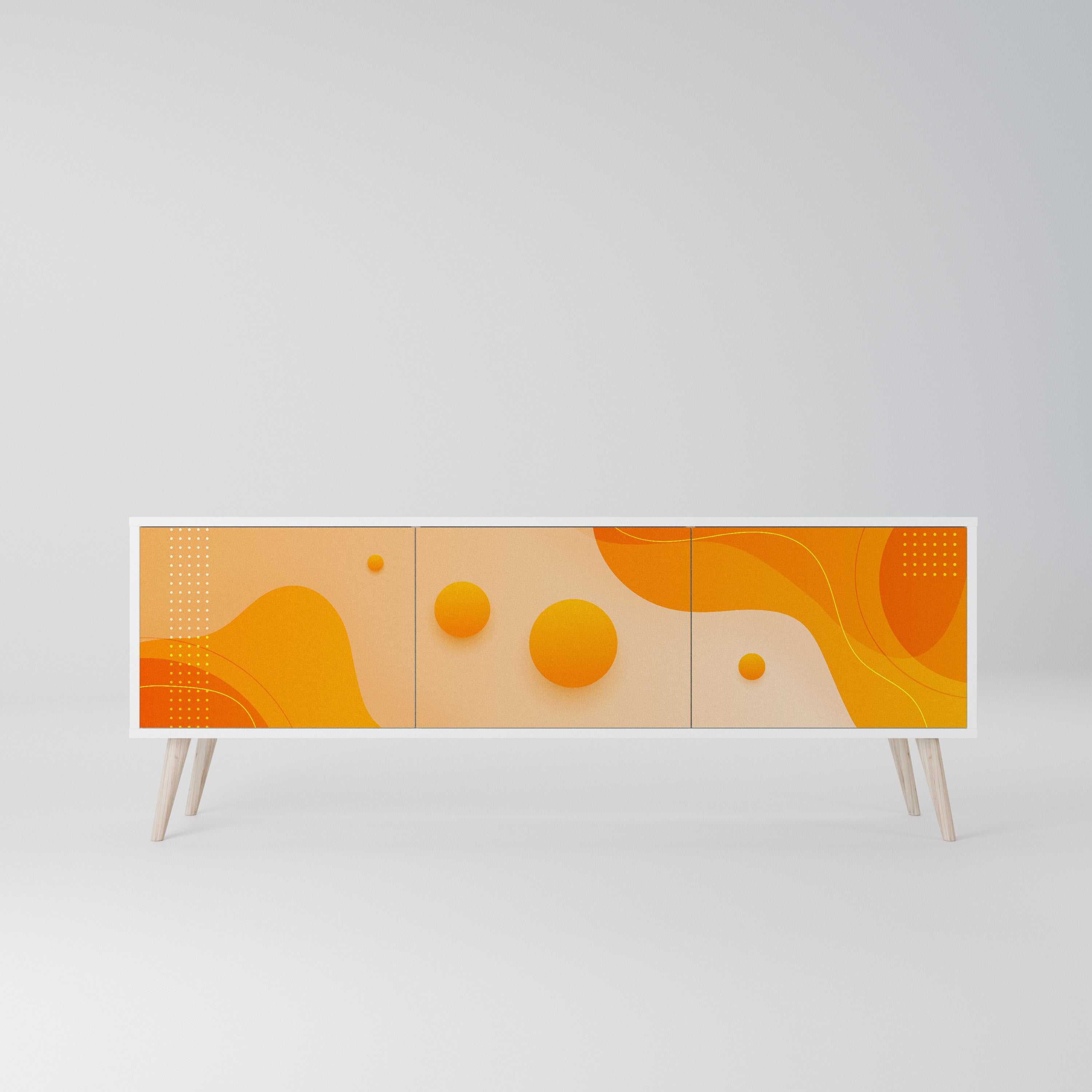 ORANGE ARRANGEMENT Szafka RTV 3-drzwiowa korpus Biały