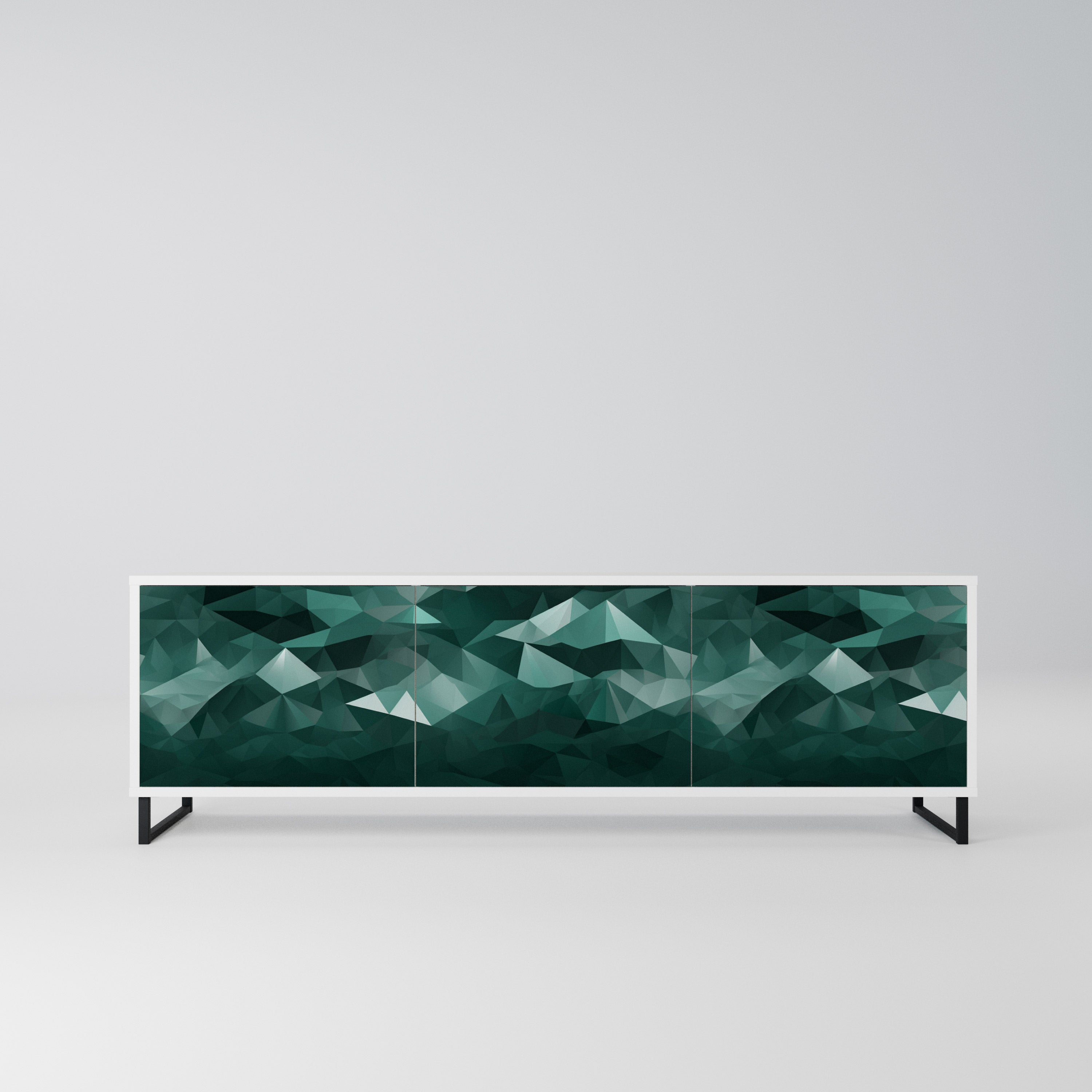 POLYGONAL FLOATING Szafka RTV 3-drzwiowa korpus Biały
