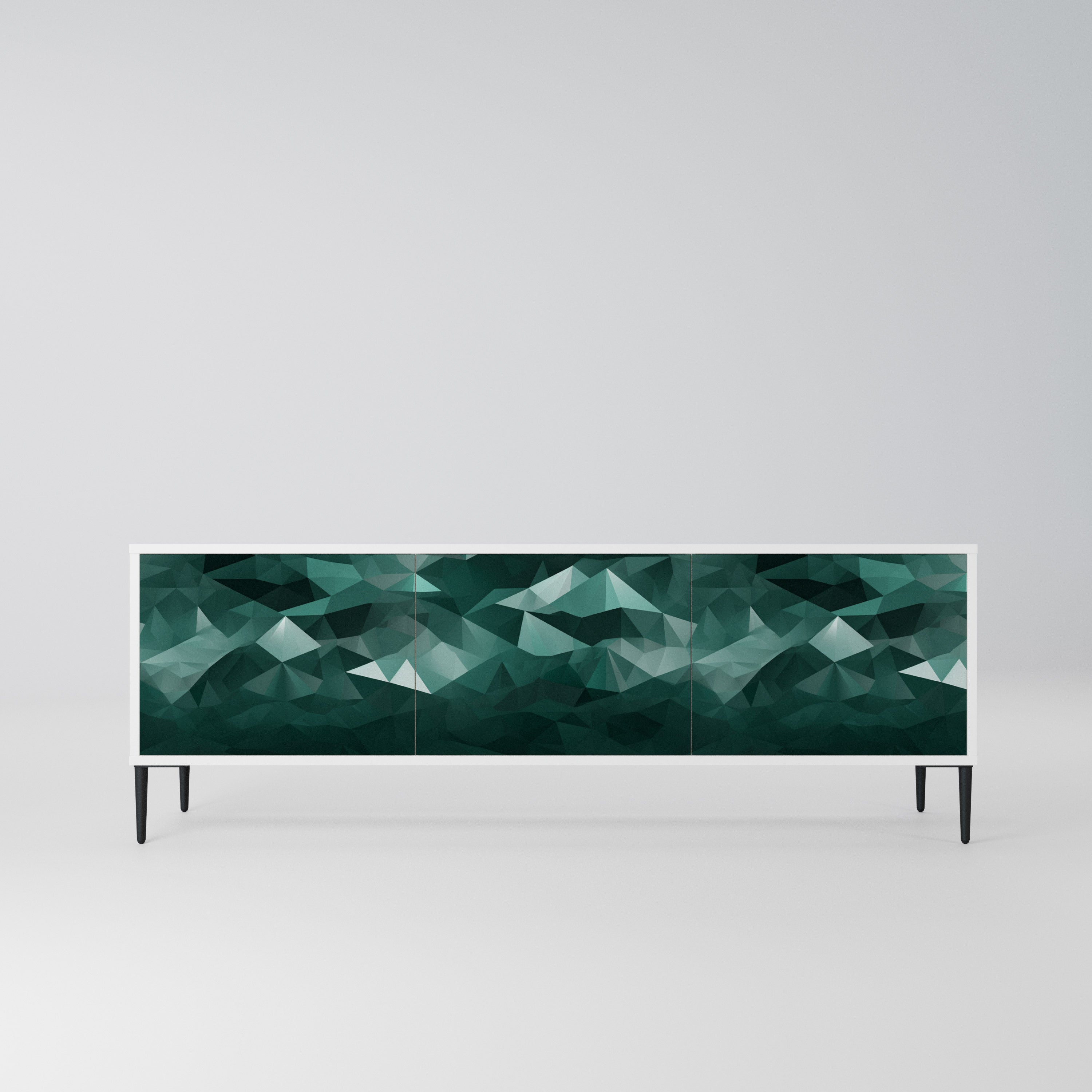 POLYGONAL FLOATING Szafka RTV 3-drzwiowa korpus Biały