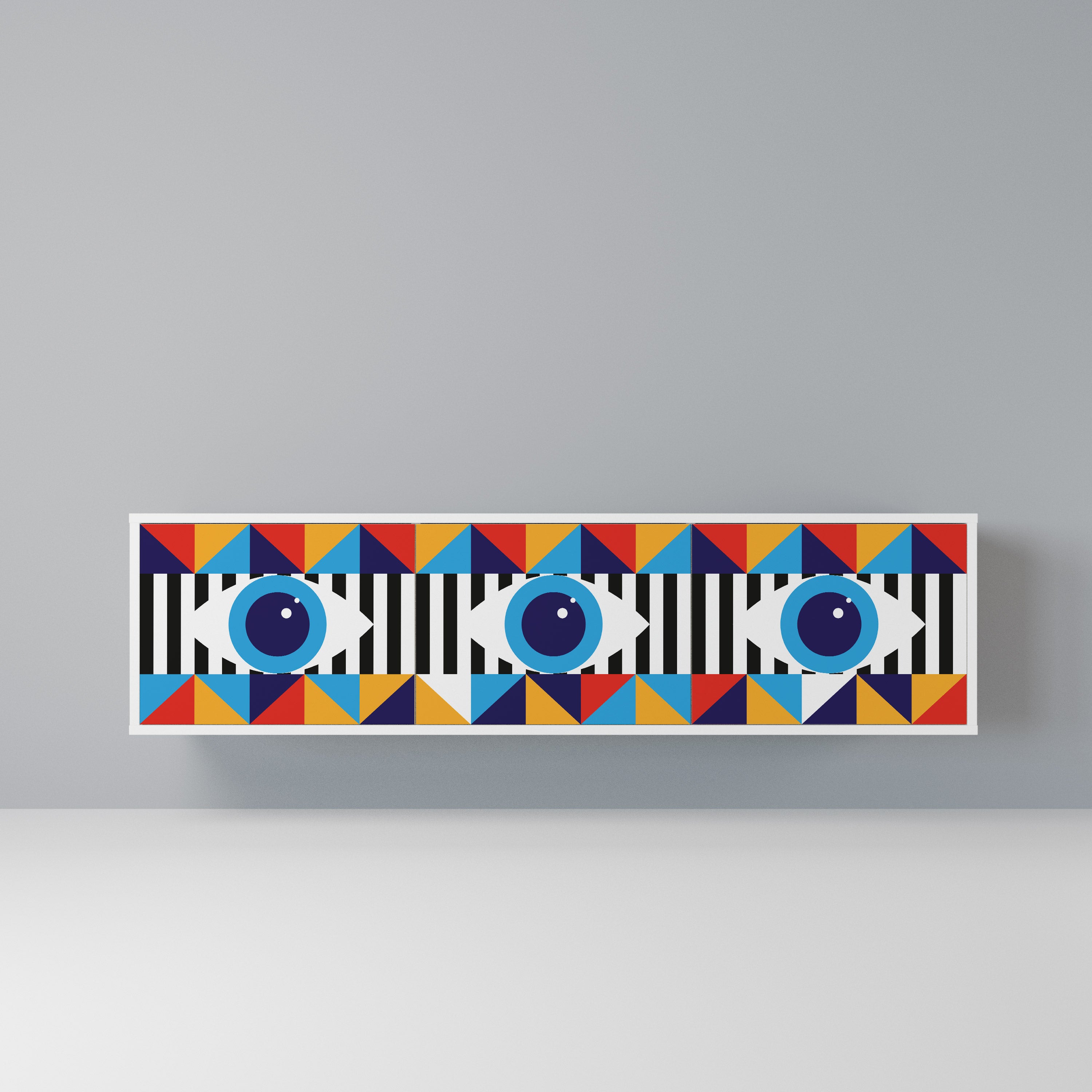 ABSTRACTION AND GEOMETRY Szafka RTV 3-drzwiowa korpus Biały