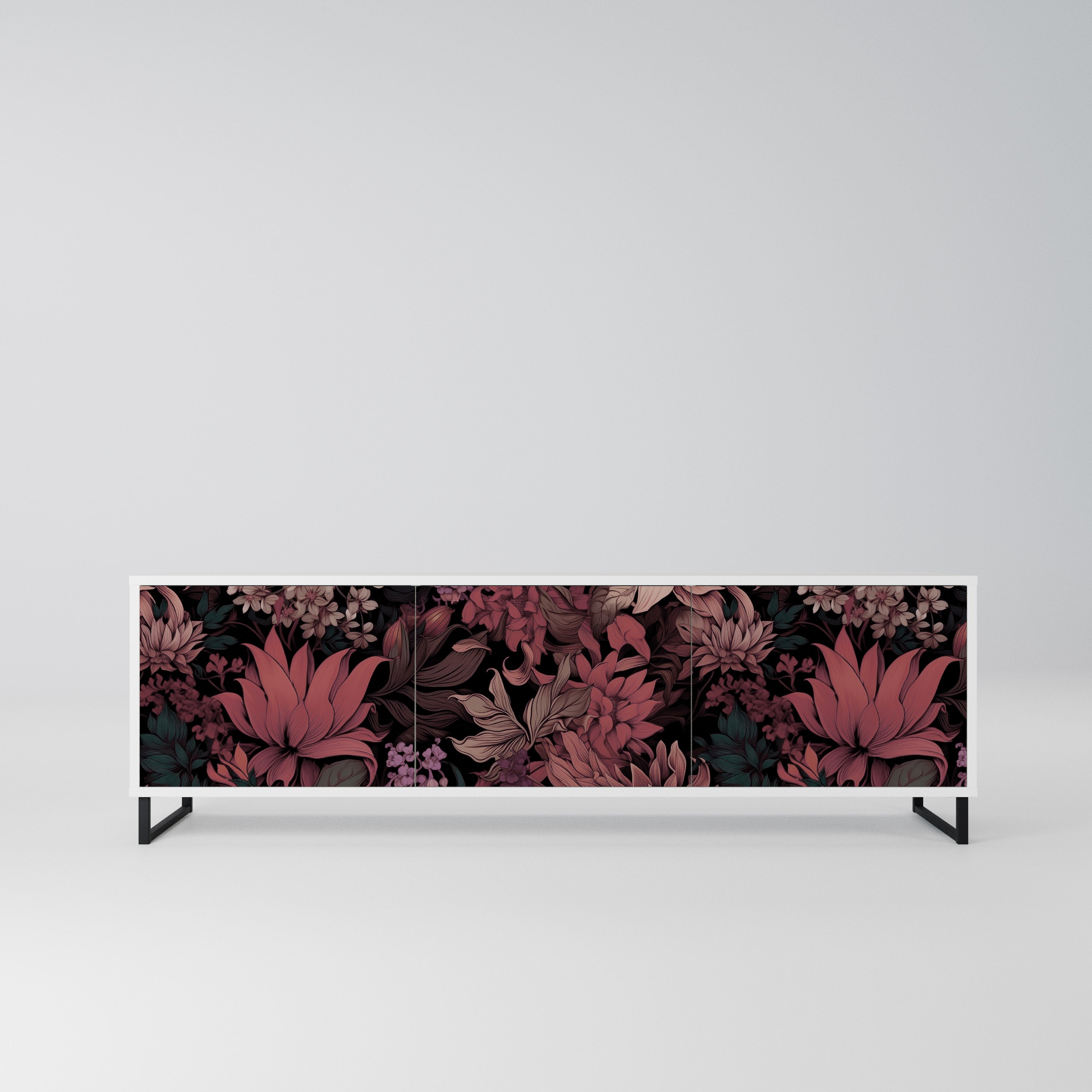 FLORAL WHISPER Szafka RTV 3-drzwiowa korpus Biały