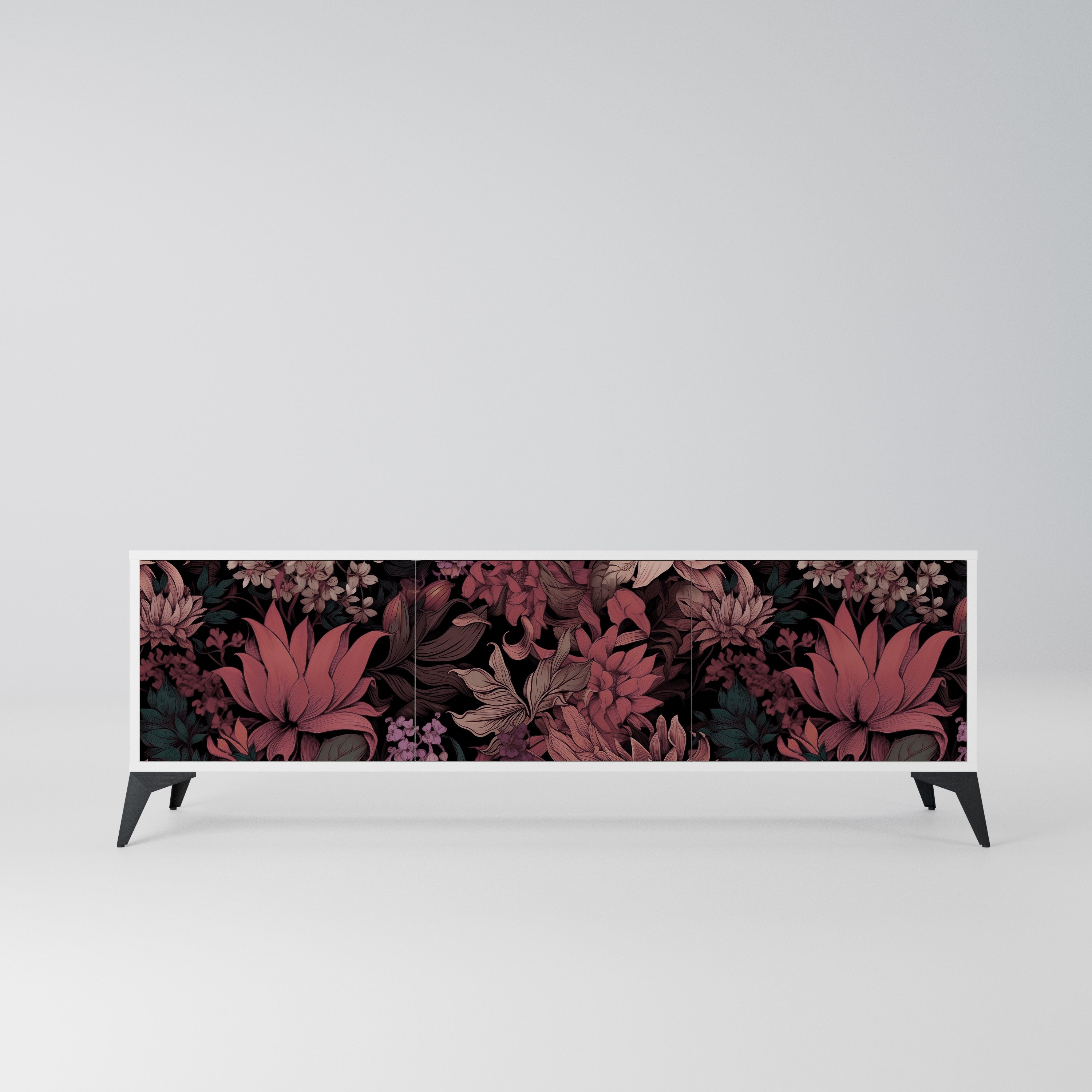FLORAL WHISPER Szafka RTV 3-drzwiowa korpus Biały