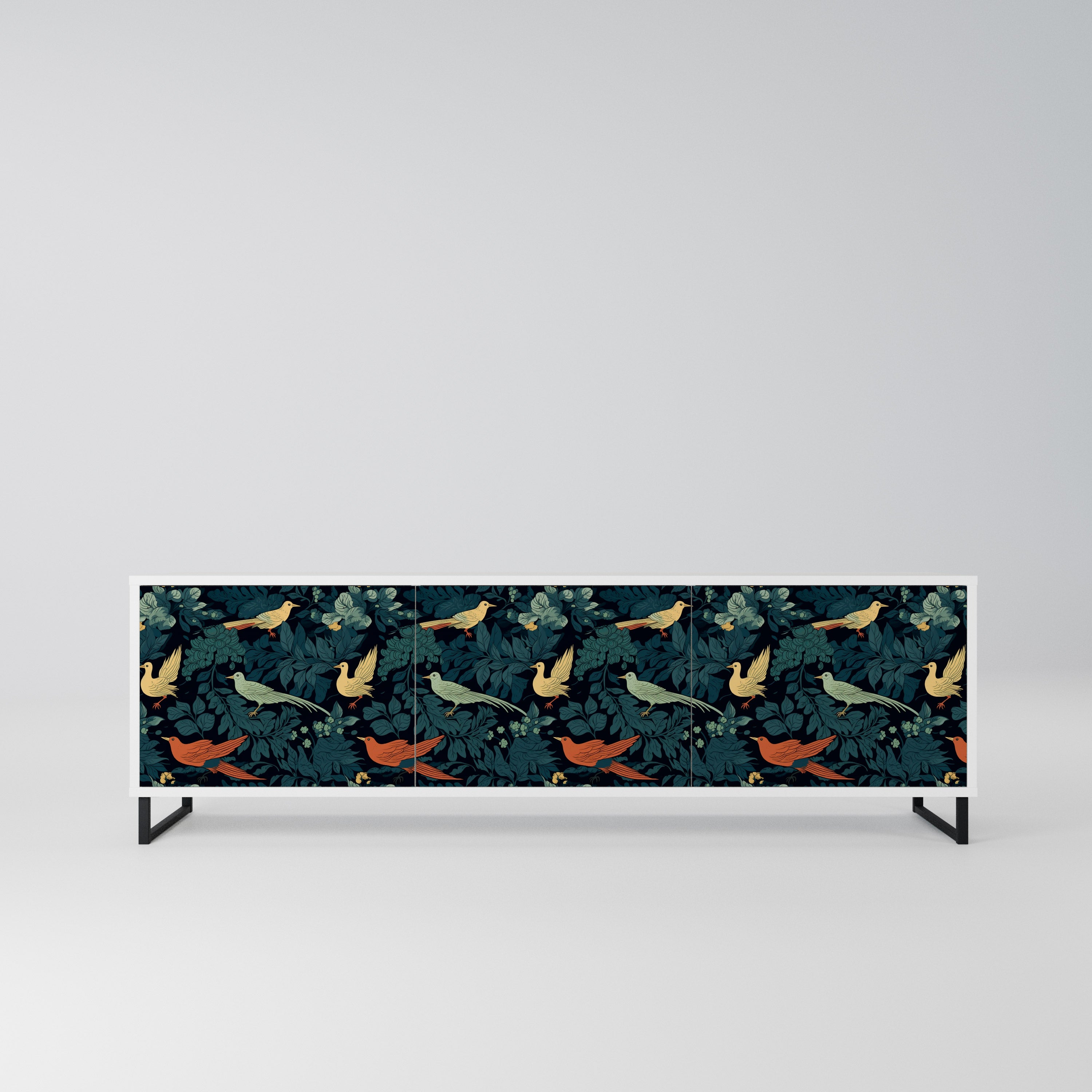FOWL ORNAMENT Szafka RTV 3-drzwiowa korpus Biały